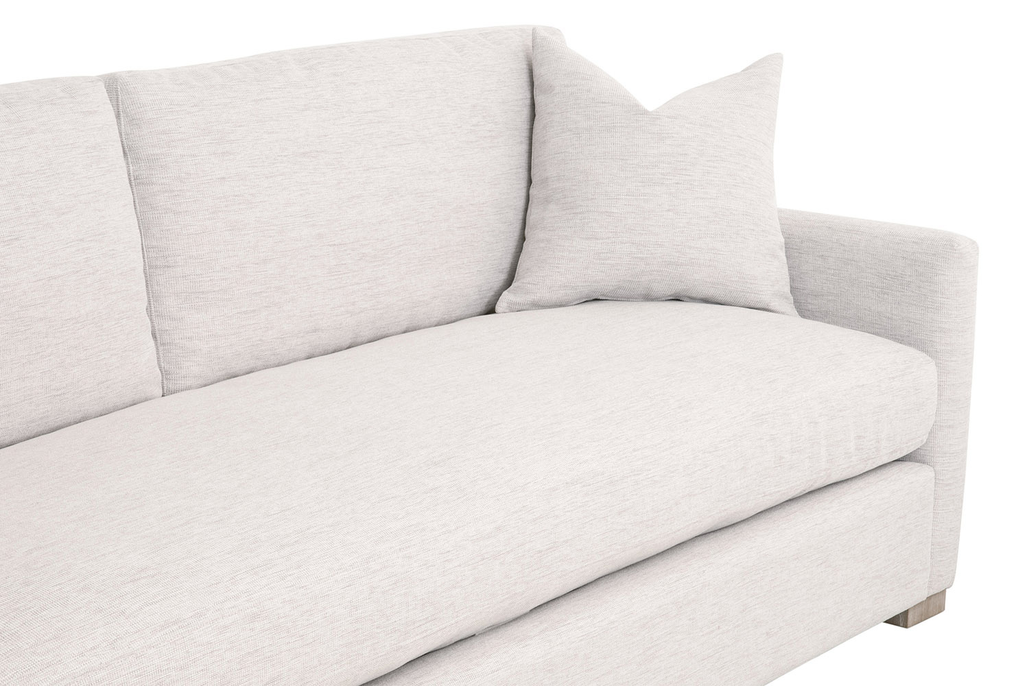 Essentials - Clara 86" Slim Arm Sofa in Stone Basketweave Natural Gray