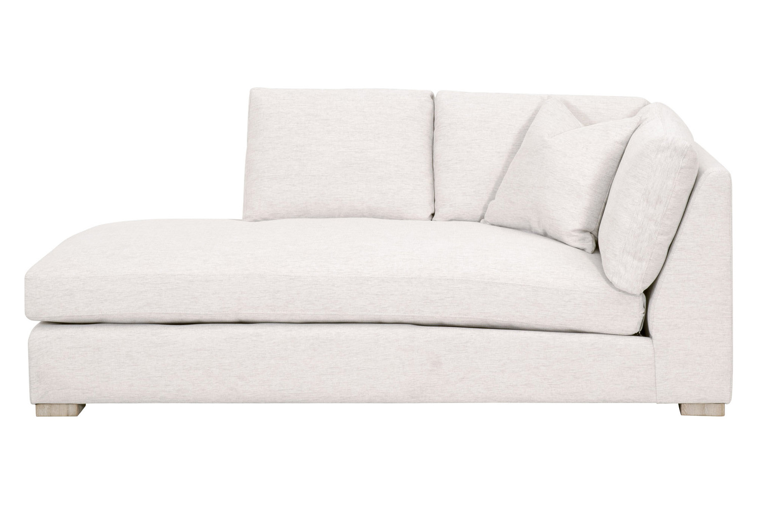 Essentials Clara Modular Left-Facing Chaise - Stone Basketweave Natural Gray