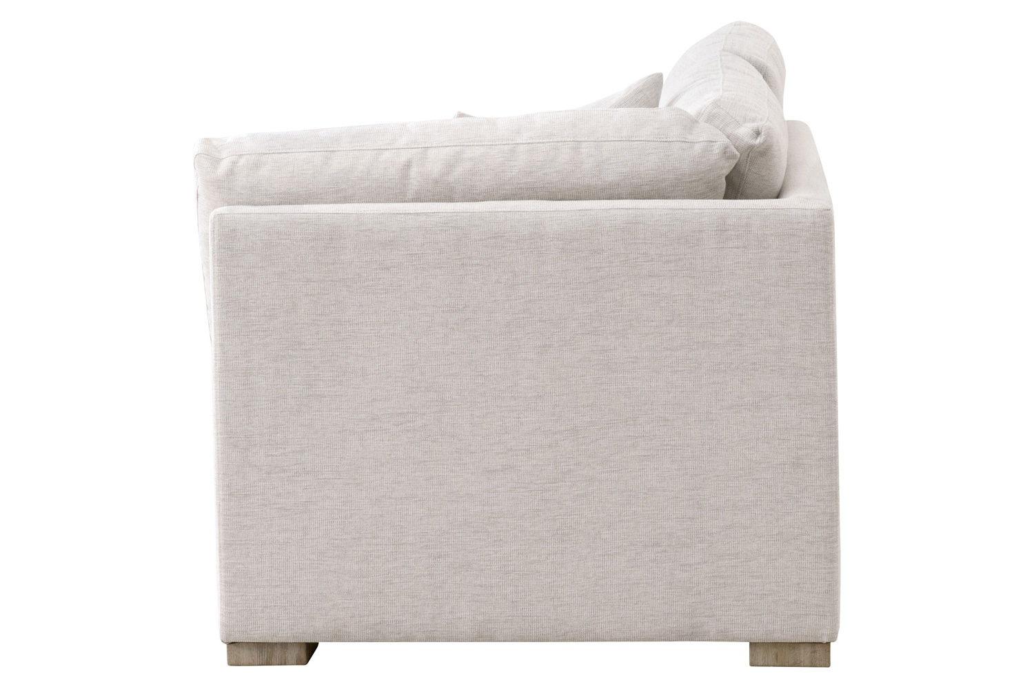 Essentials Clara Modular Left-Facing Chaise - Stone Basketweave Natural Gray