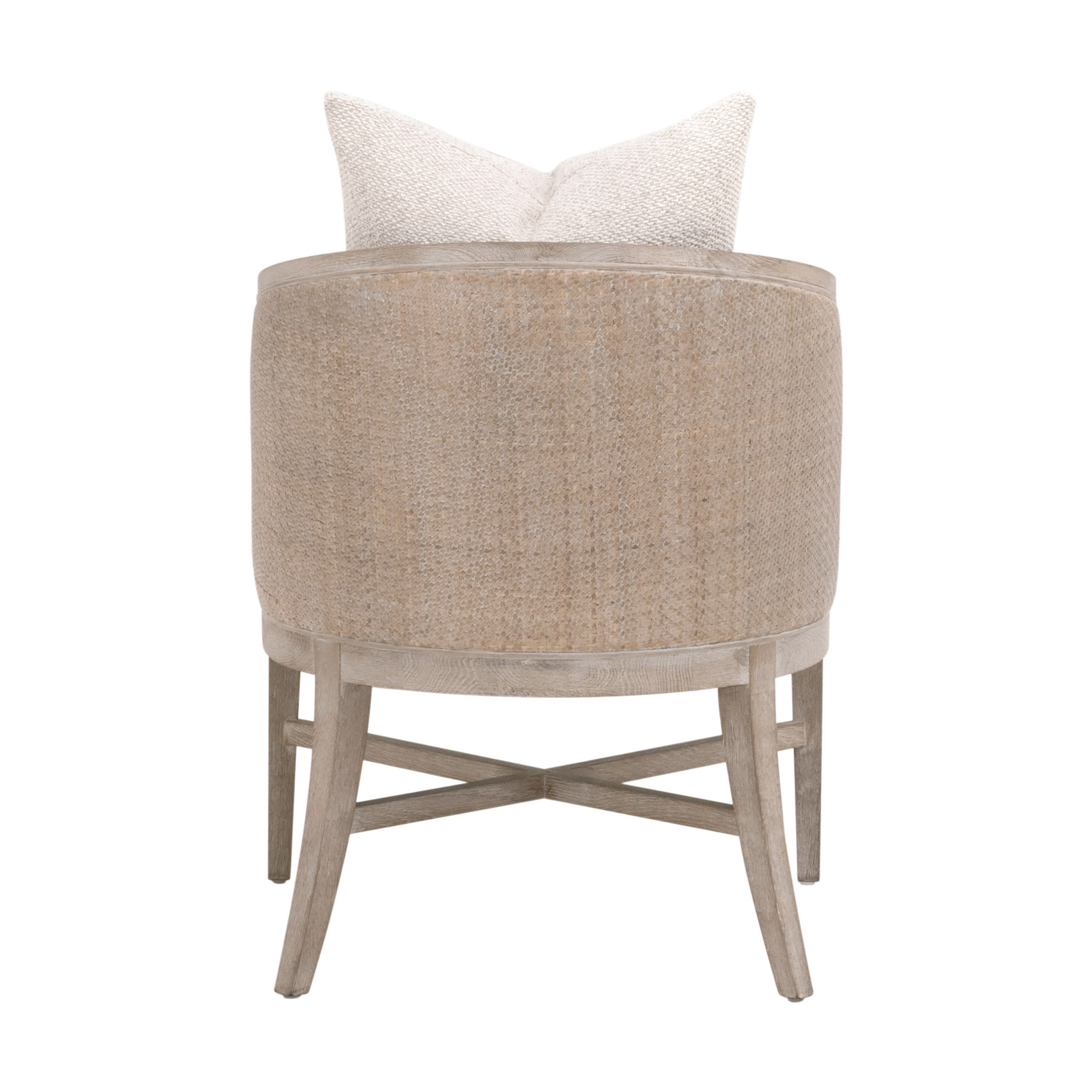 Essentials - McGuire Arm Chair in LiveSmart Gellar-Linen, Natural Gray Oak/Cane