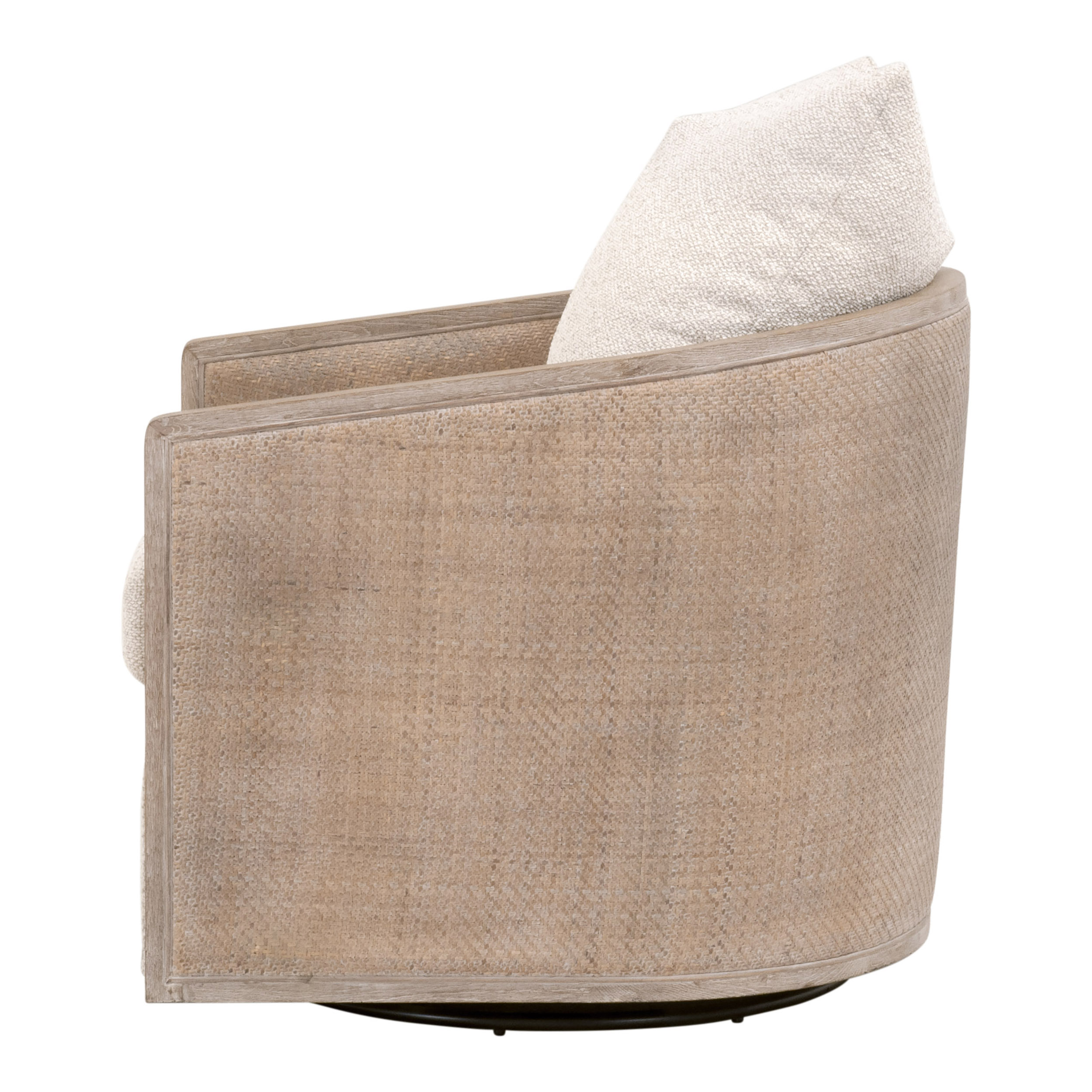 Essentials McGuire Swivel Club Chair - LiveSmart Gellar-Linen, Natural Gray Oak/Cane