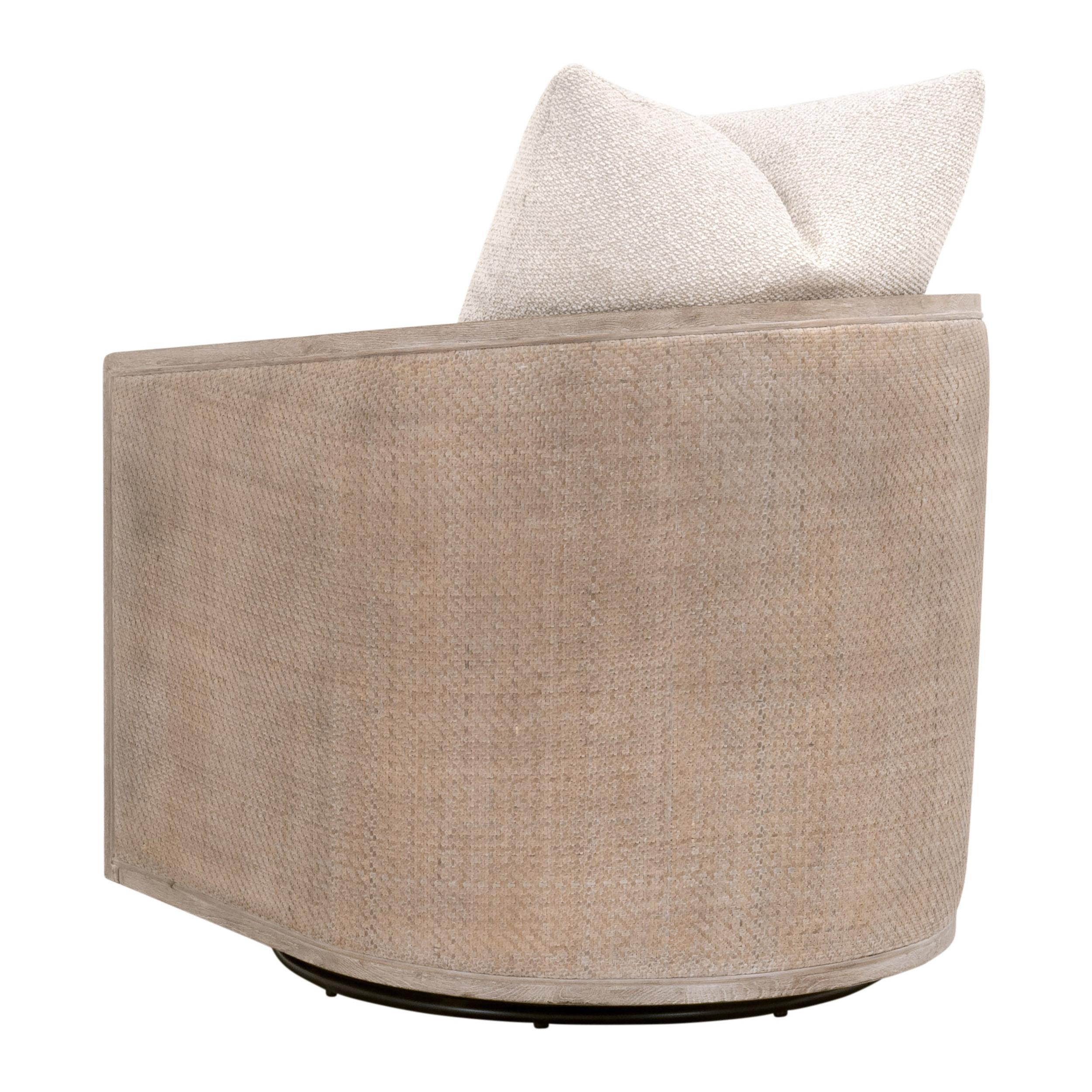 Essentials McGuire Swivel Club Chair - LiveSmart Gellar-Linen, Natural Gray Oak/Cane
