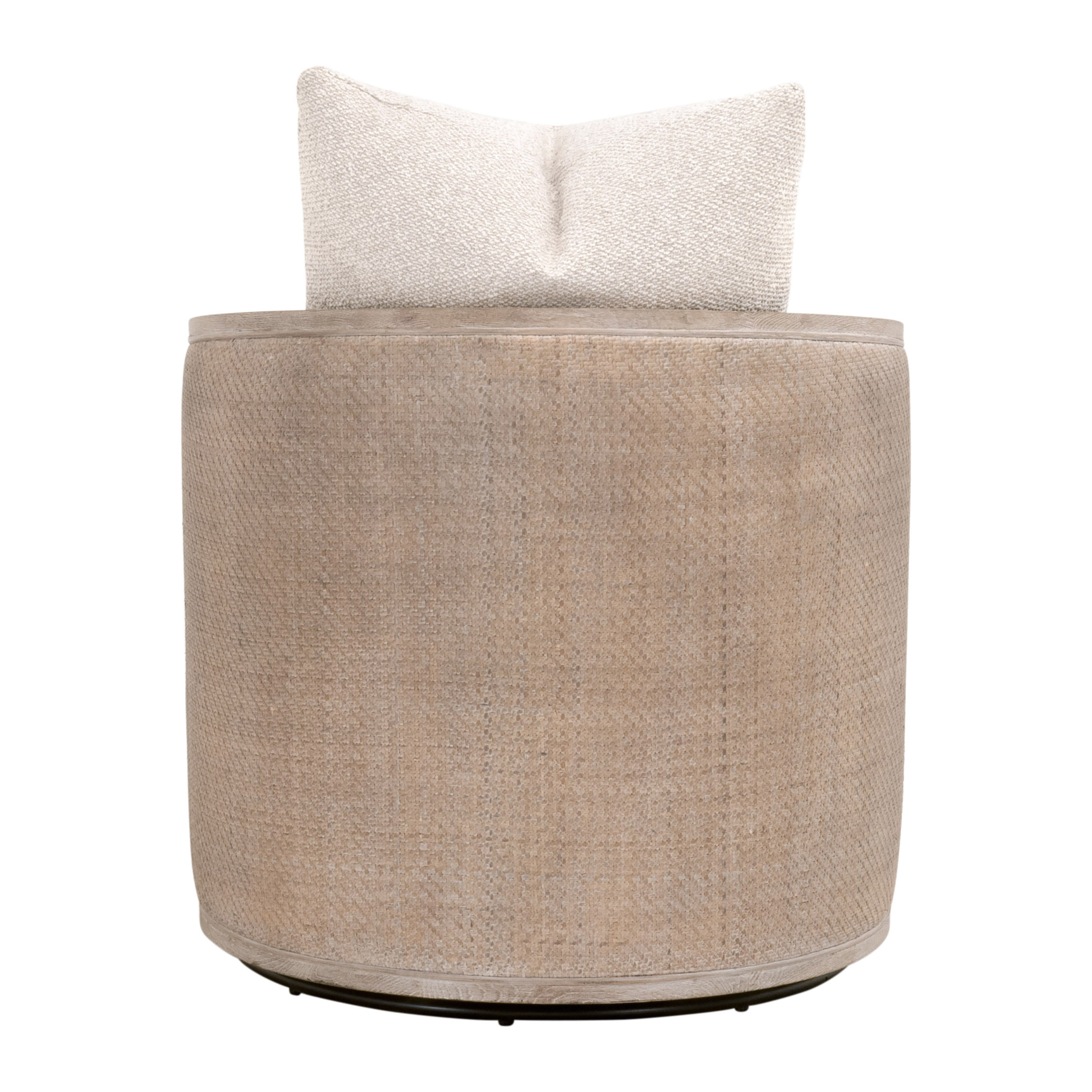 Essentials McGuire Swivel Club Chair - LiveSmart Gellar-Linen, Natural Gray Oak/Cane