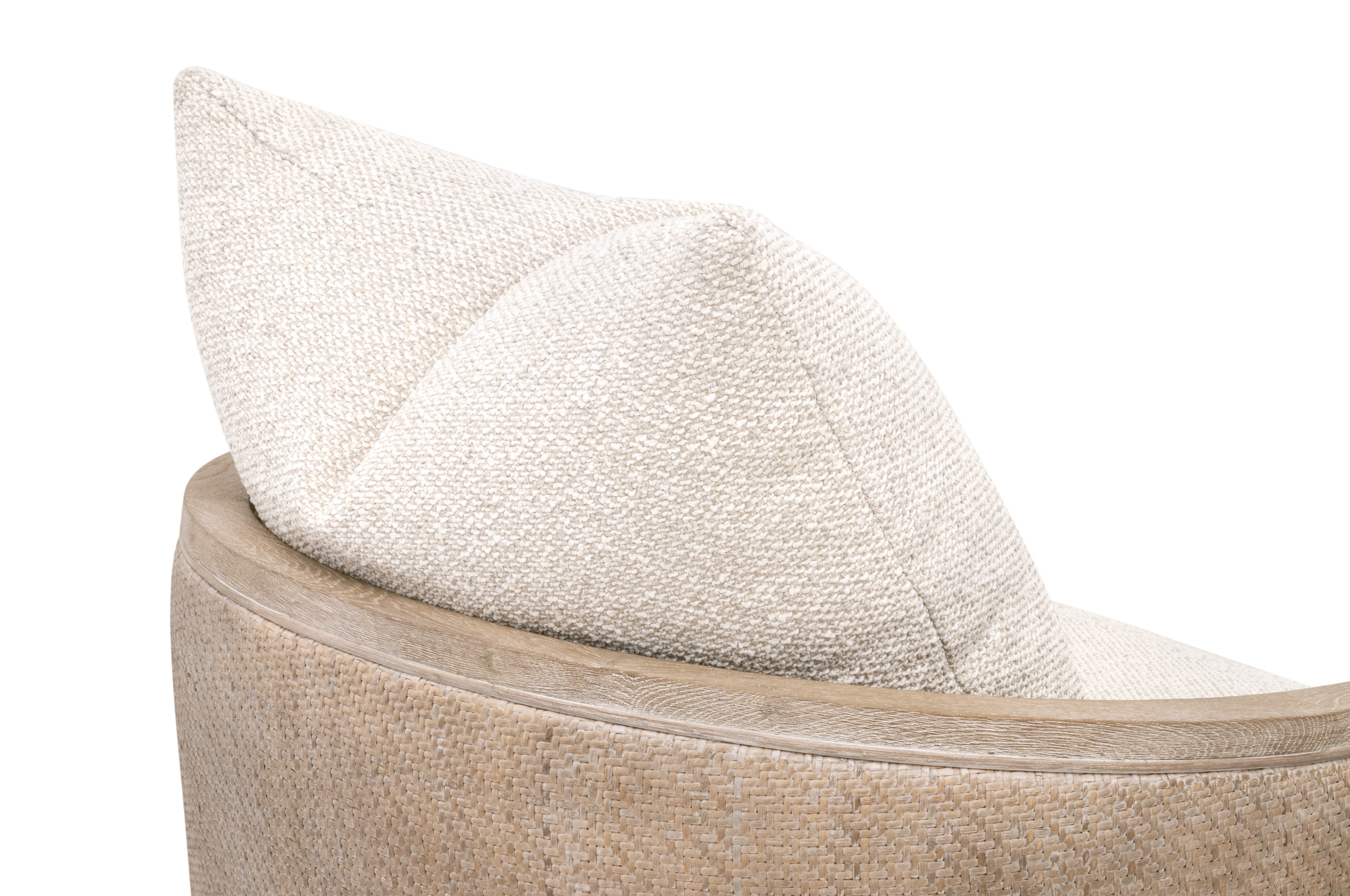 Essentials McGuire Swivel Club Chair - LiveSmart Gellar-Linen, Natural Gray Oak/Cane