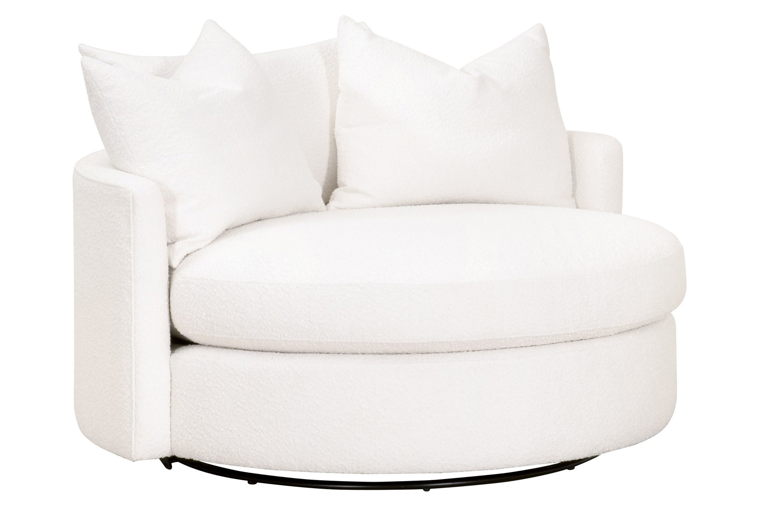 Essentials Lourne Grand Swivel Sofa Chair - Performance Boucle Snow