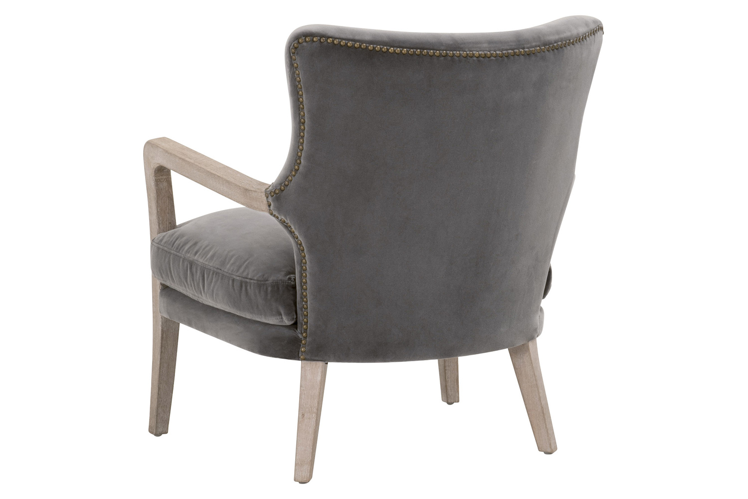 Essentials - Calvin Club Chair in Dark Dove Velvet Natural Gray
