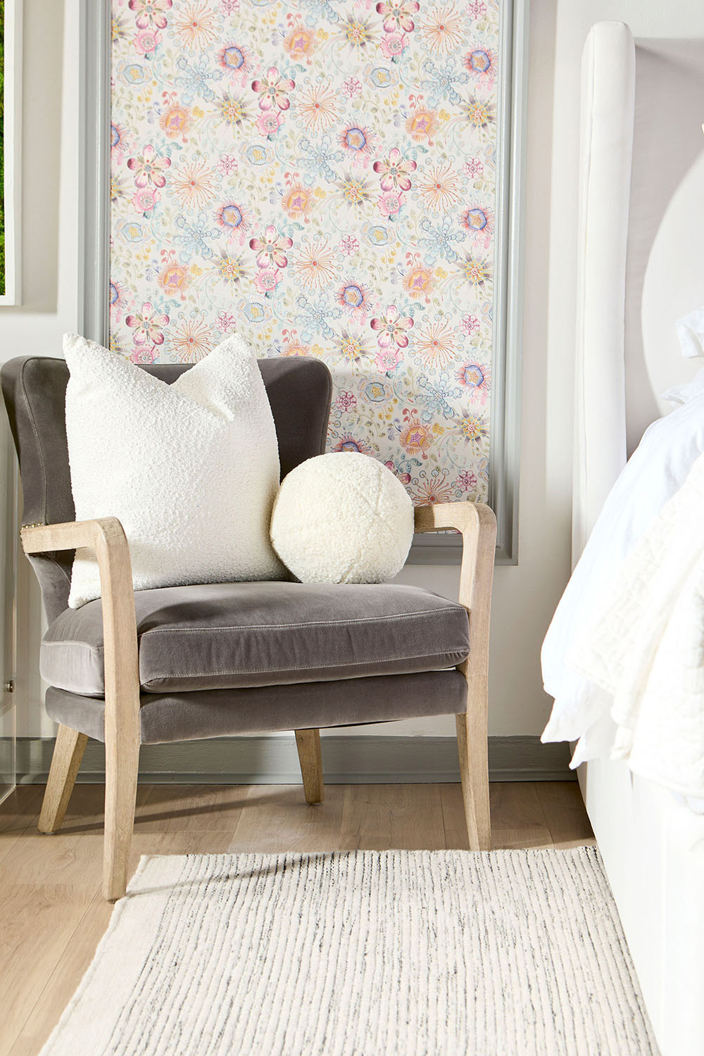 Essentials - Calvin Club Chair in Dark Dove Velvet Natural Gray