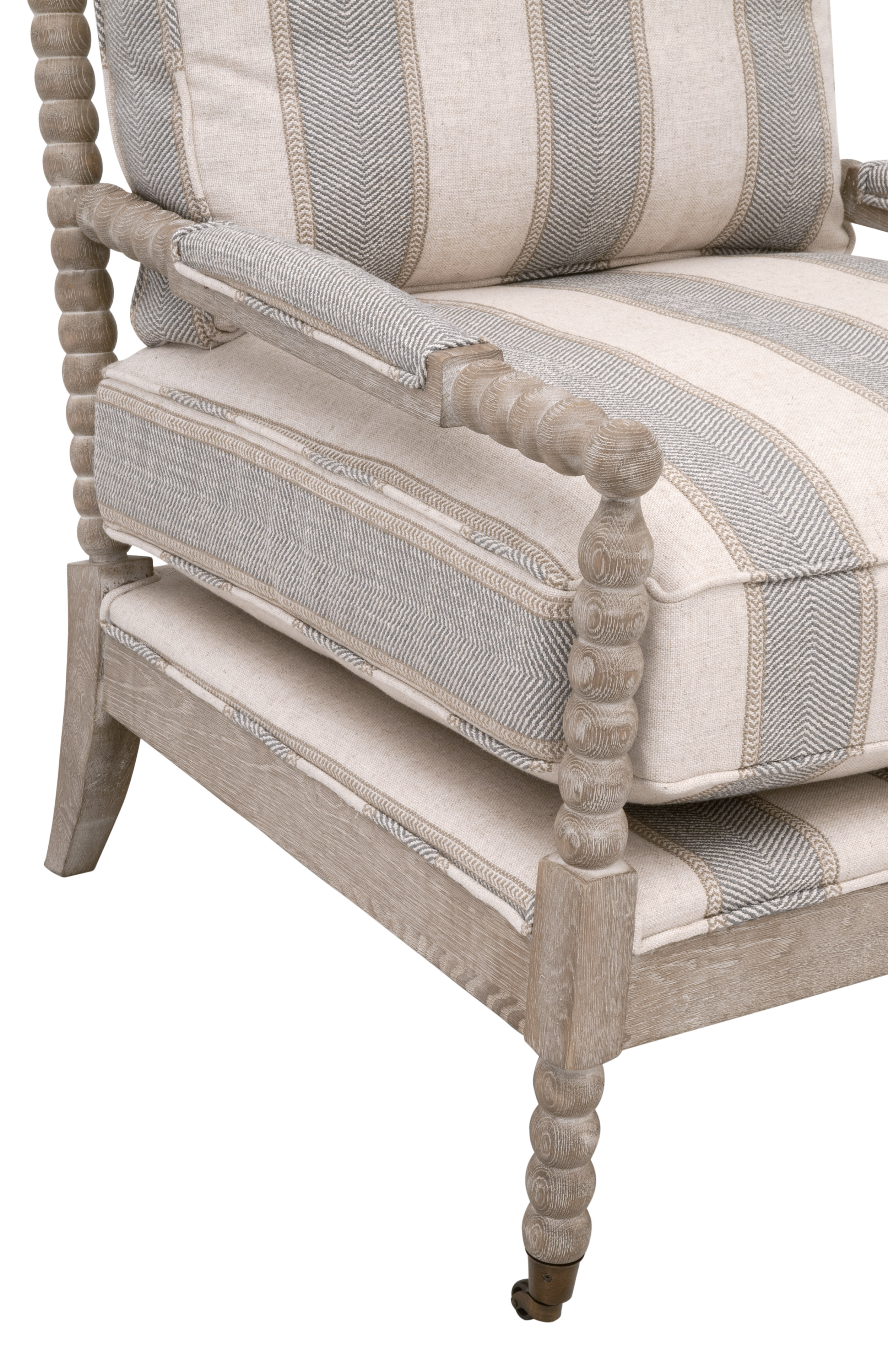 Essentials Rouleau Club Chair - Stanebridge-Pewter, Natural Gray Oak