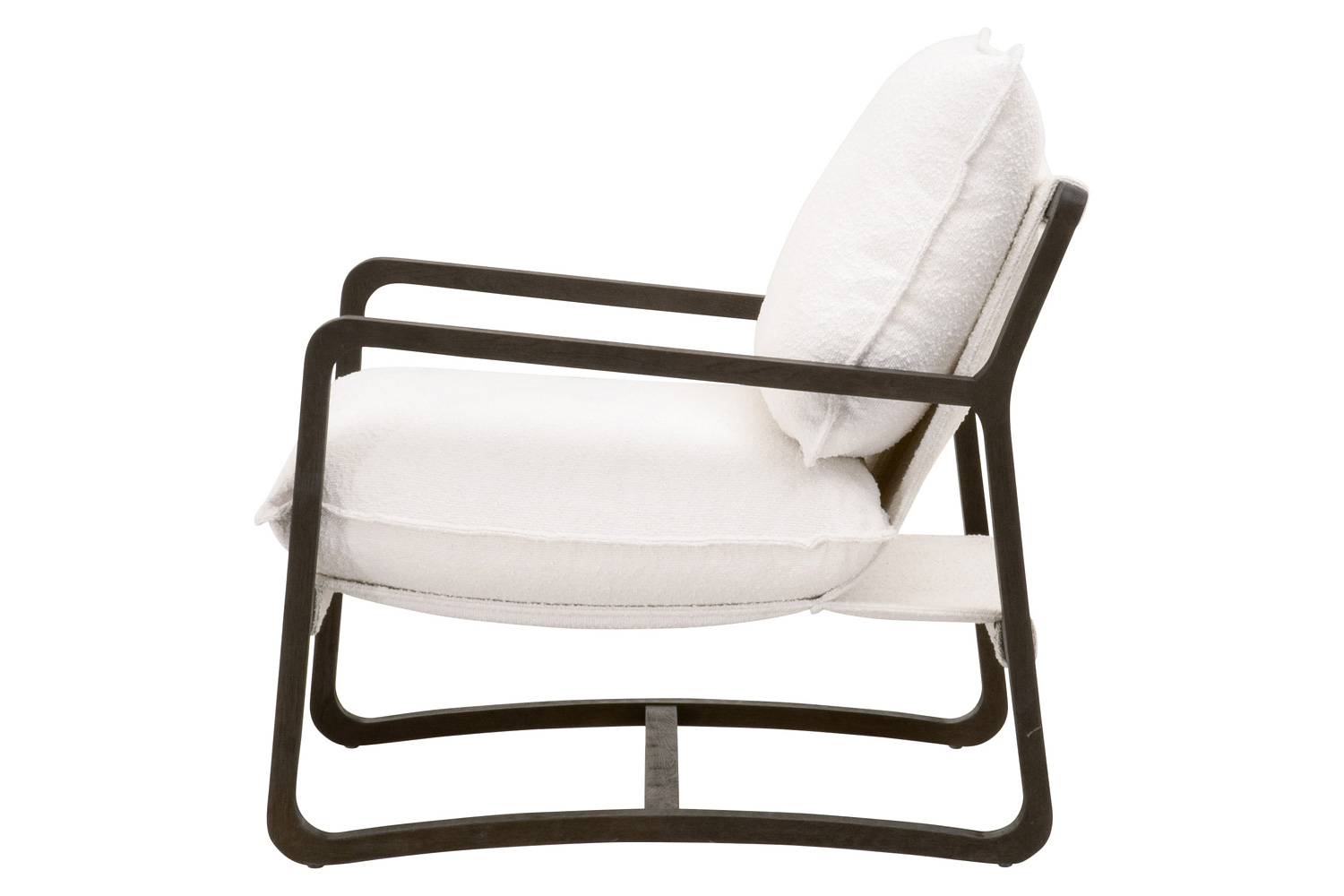 Essentials Hamlin Club Chair - Performance Boucle Snow Matte Brown Oak