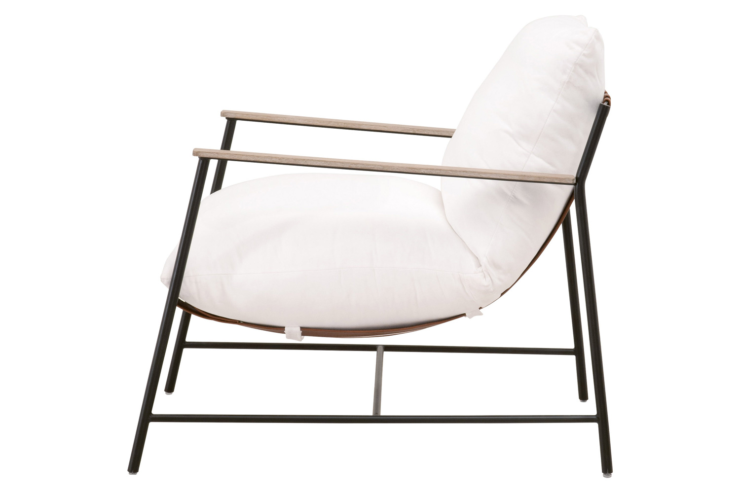 Essentials - Brando Club Chair in LiveSmart Peyton Pearl Black Iron