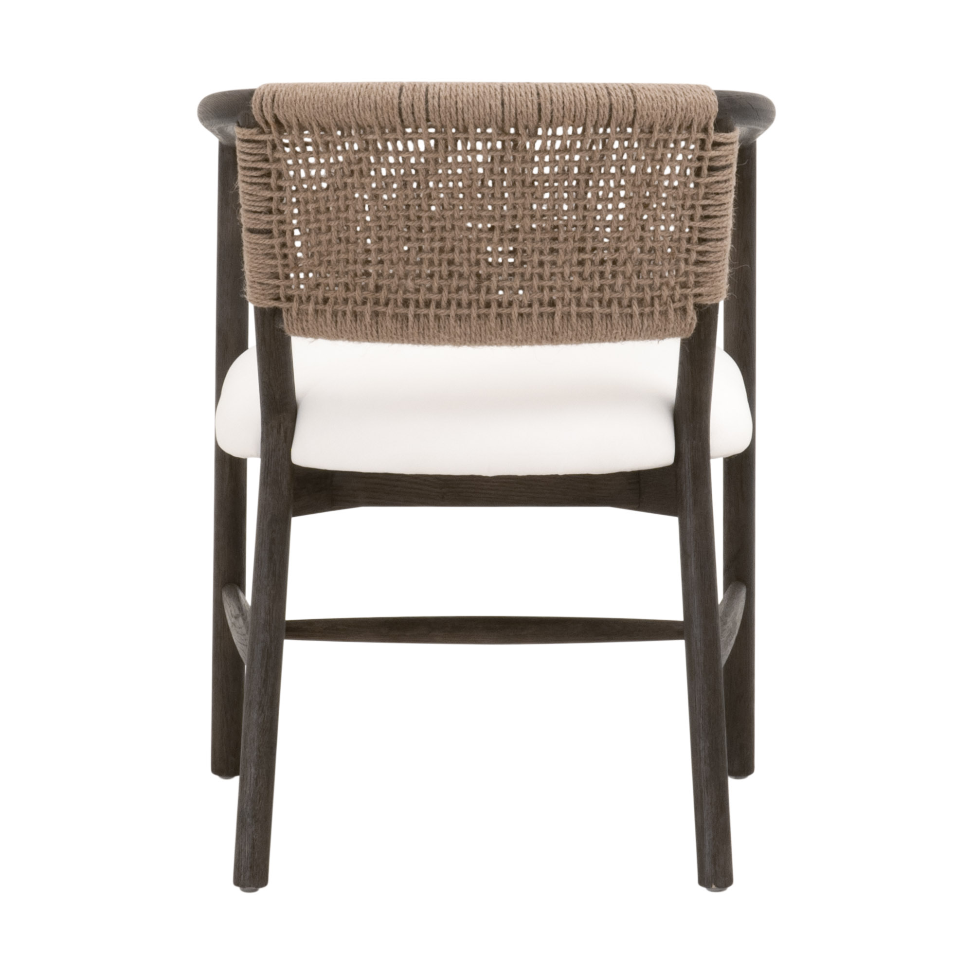 Essentials - Juxtaposition Accent Chair in LiveSmart Peyton-Pearl, Matte Brown Oak, Jute Twine