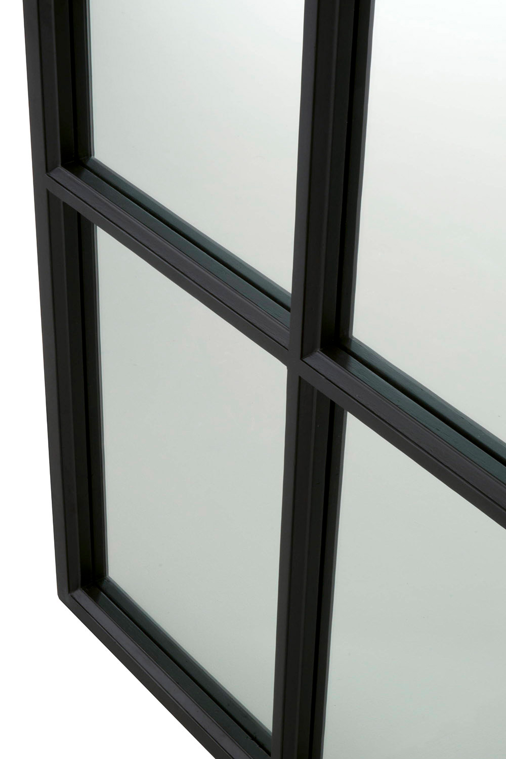 Essentials - Grid Mirror in Matte Black Oak