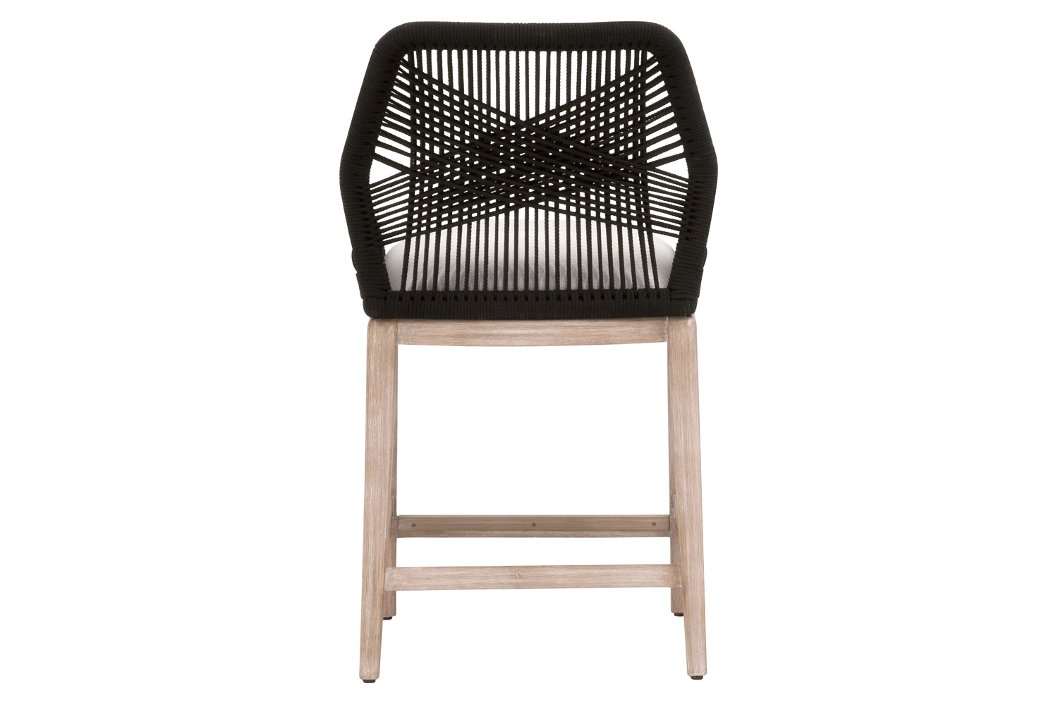 Essentials Woven Loom Limited Edition Counter Stool - Black Rope White Speckle Natural Gray