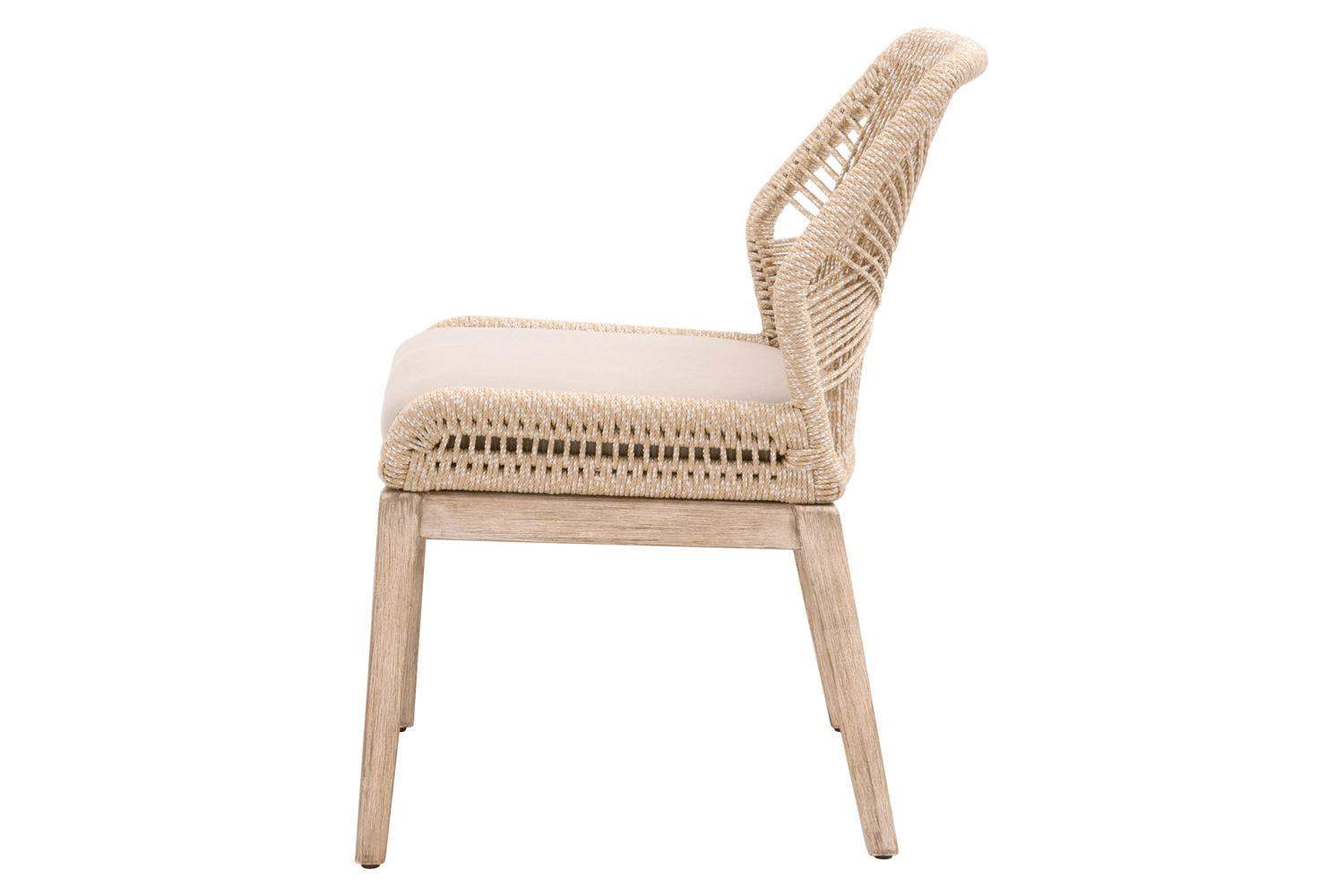 Essentials Woven Loom Dining Chair, Set of 2 - Sand Natural Gray Fixed