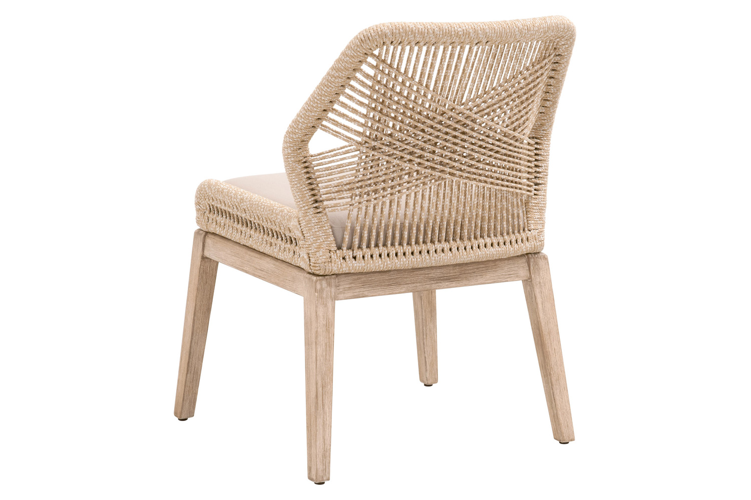 Essentials Woven Loom Dining Chair, Set of 2 - Sand Natural Gray Fixed