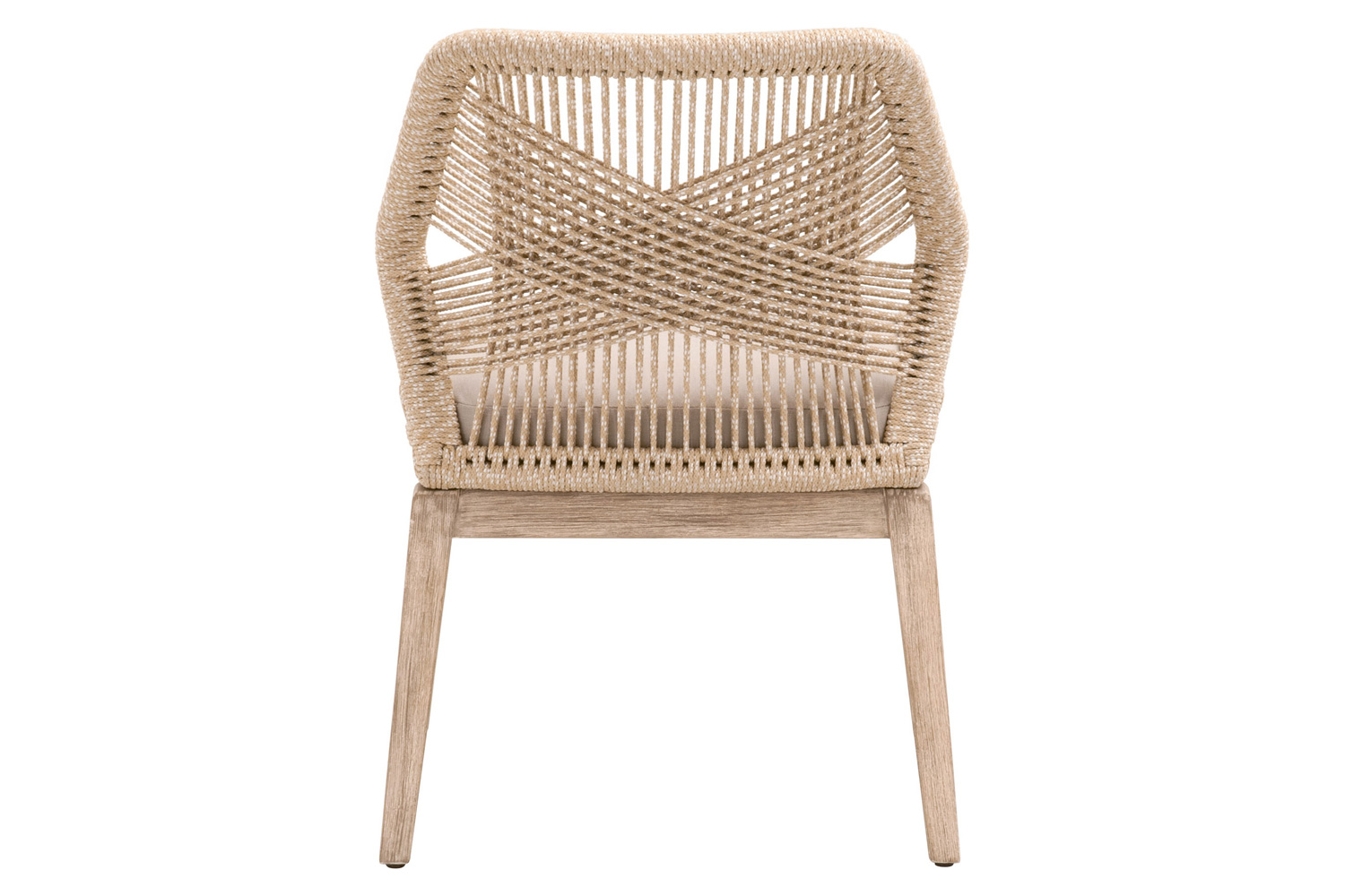 Essentials Woven Loom Dining Chair, Set of 2 - Sand Natural Gray Fixed