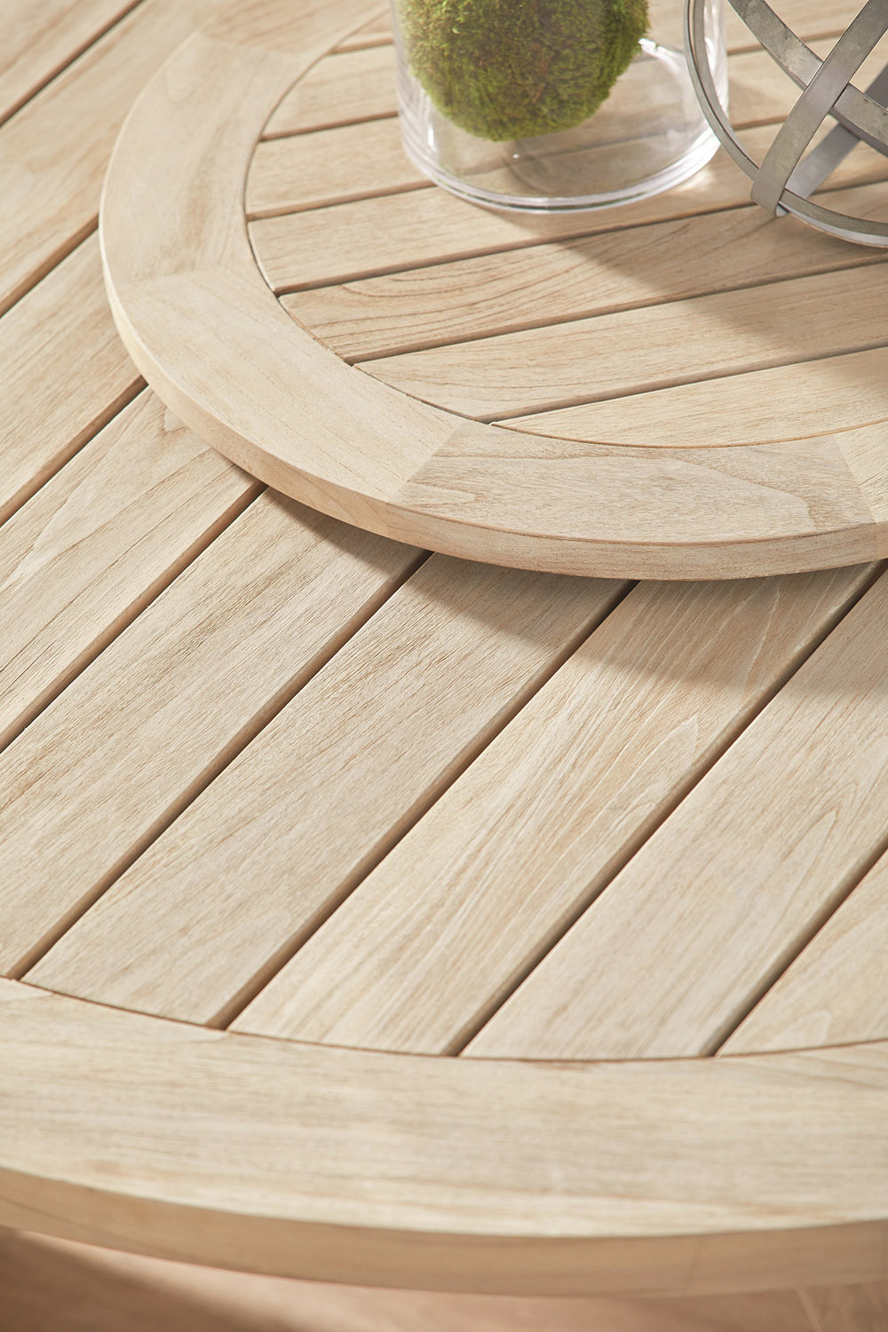 Essentials - Woven Boca Outdoor 63" Round Dining Table in Gray Teak