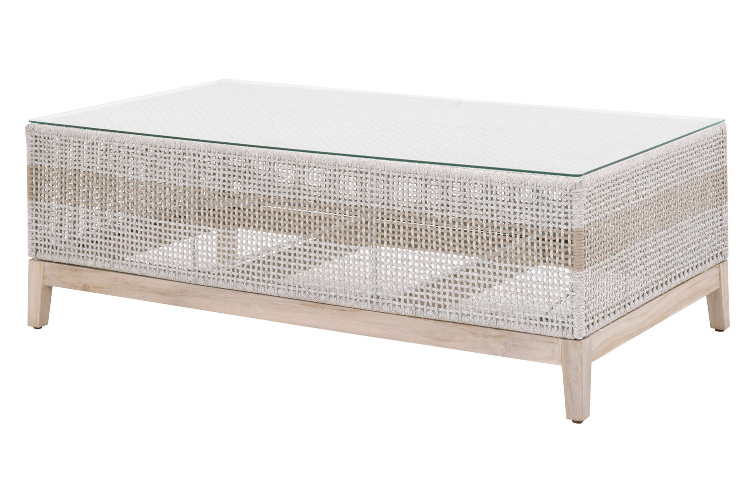 Essentials - Woven Tapestry Outdoor Coffee Table in Taupe