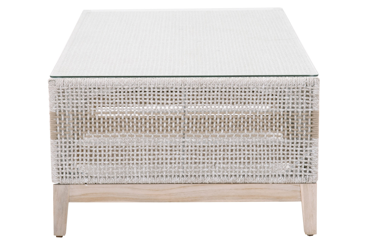 Essentials - Woven Tapestry Outdoor Coffee Table in Taupe