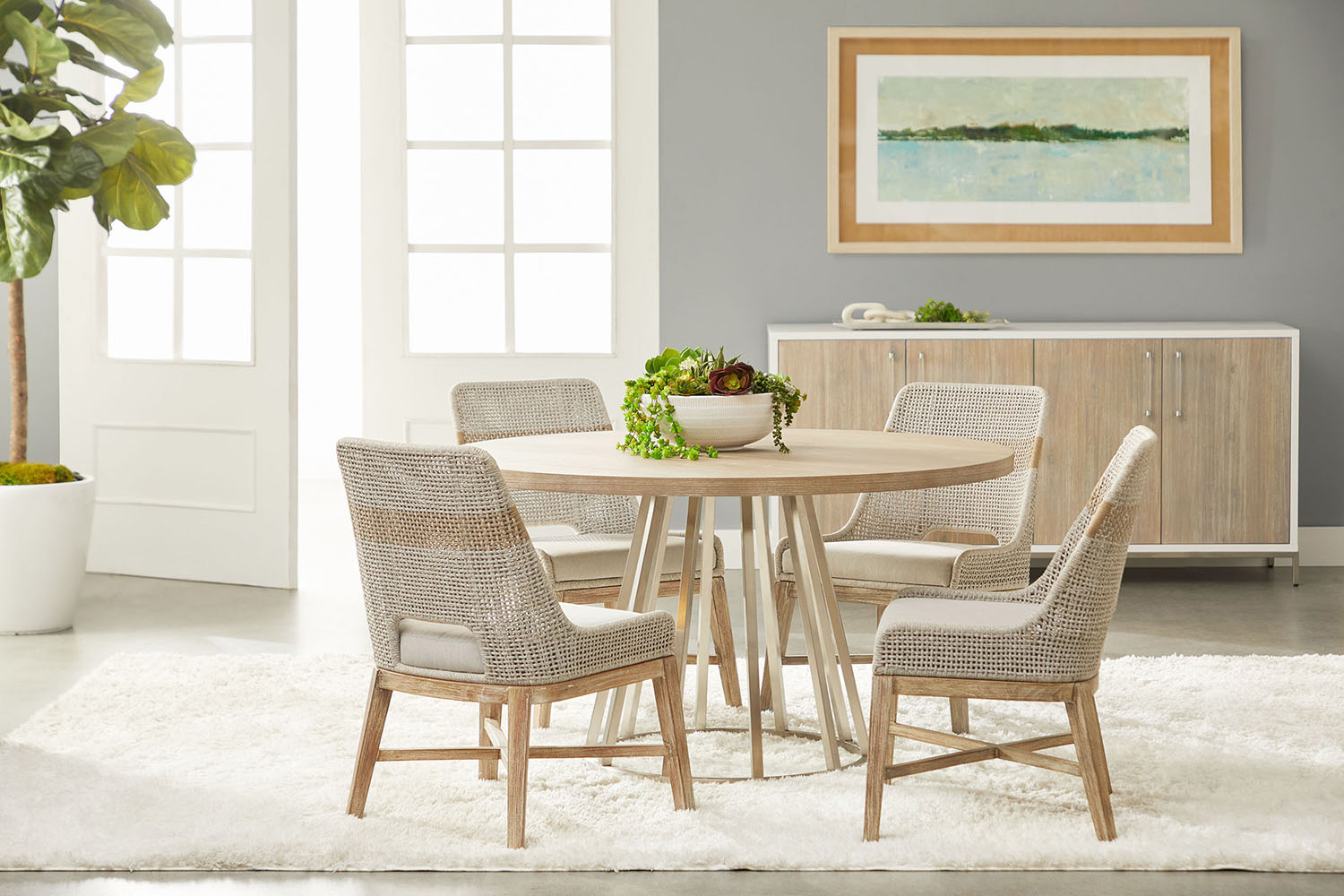 Essentials Woven Tapestry Dining Chair, Set of 2 - Taupe