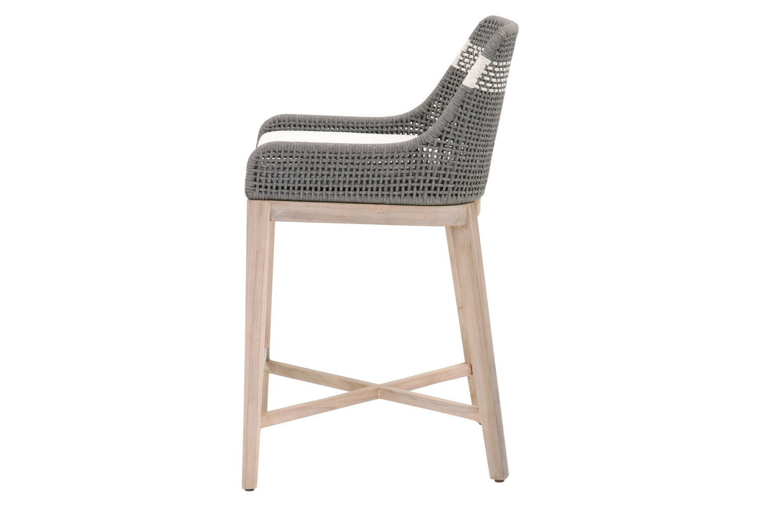 Essentials Woven Tapestry Outdoor Counter Stool - Dove Flat Rope