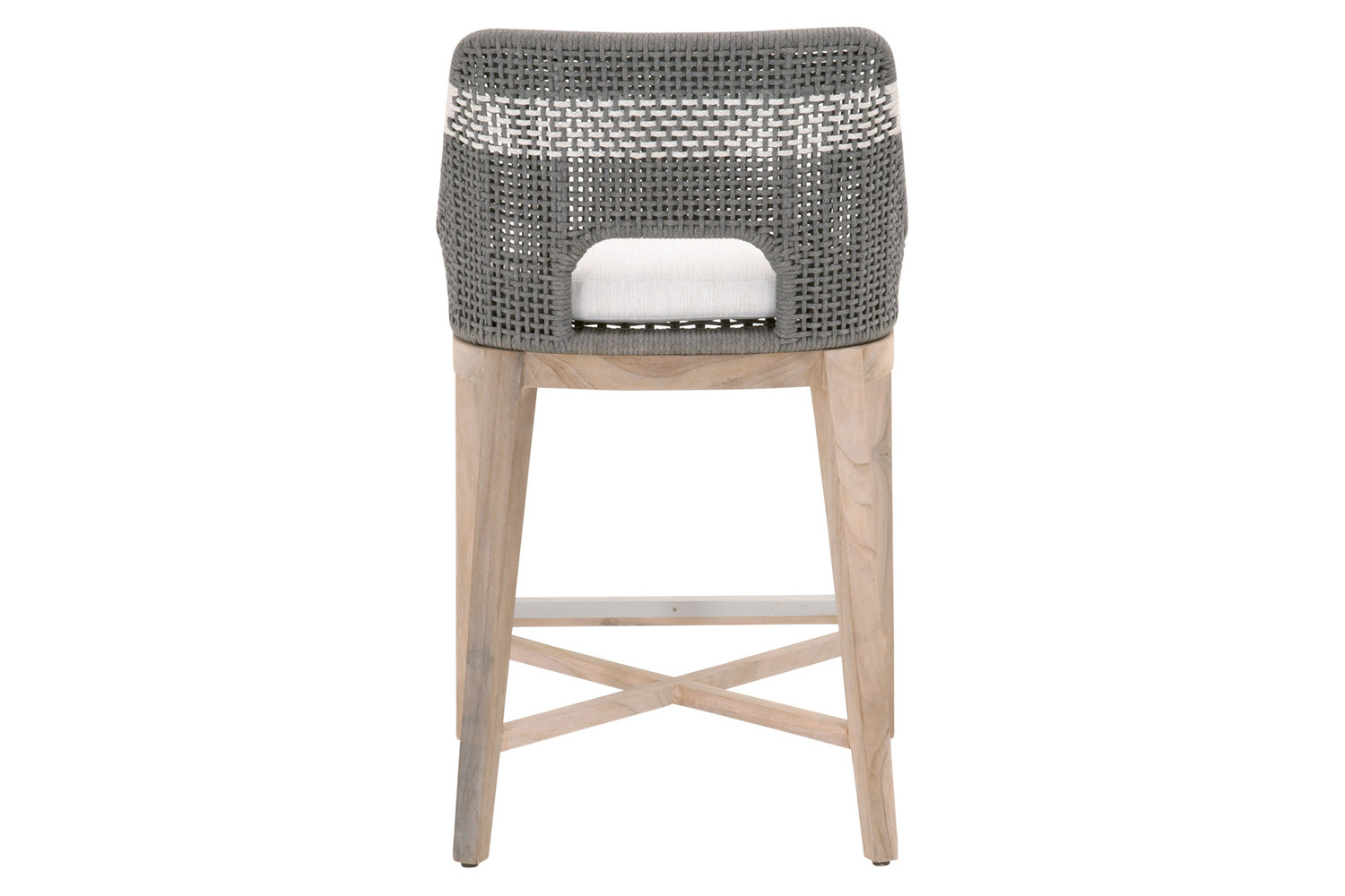 Essentials Woven Tapestry Outdoor Counter Stool - Dove Flat Rope