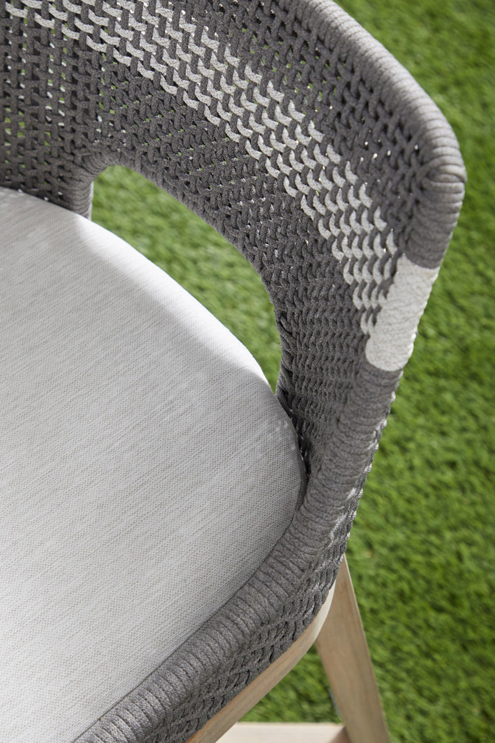 Essentials Woven Tapestry Outdoor Counter Stool - Dove Flat Rope