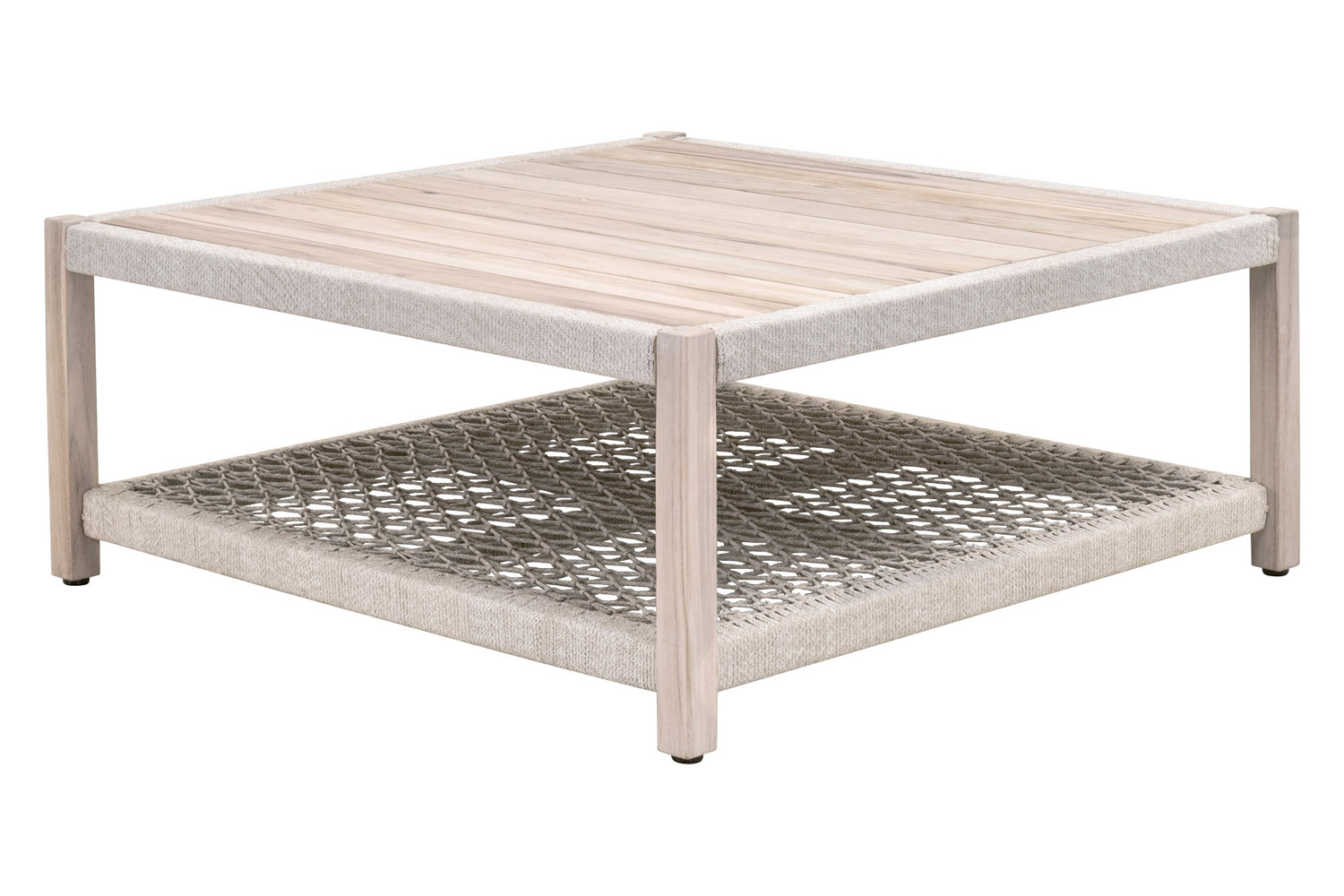 Essentials Woven Wrap Outdoor Square Coffee Table - Taupe