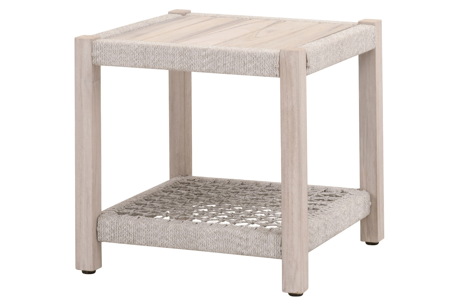 Essentials - Woven Wrap Outdoor End Table in Taupe