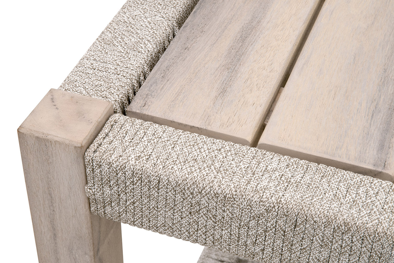 Essentials - Woven Wrap Outdoor End Table in Taupe
