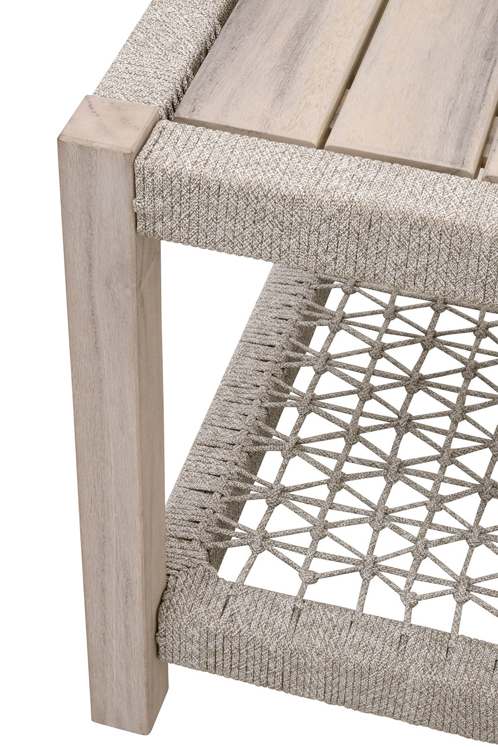 Essentials - Woven Wrap Outdoor End Table in Taupe