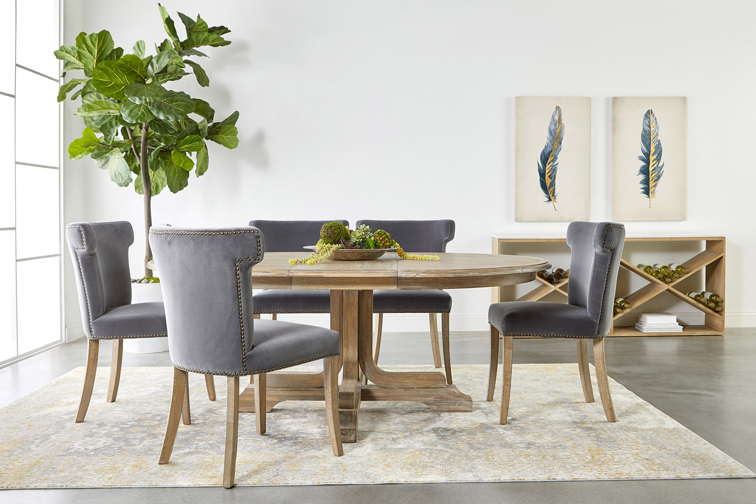 Essentials Celina Dining Chair - Dark Dove Velvet