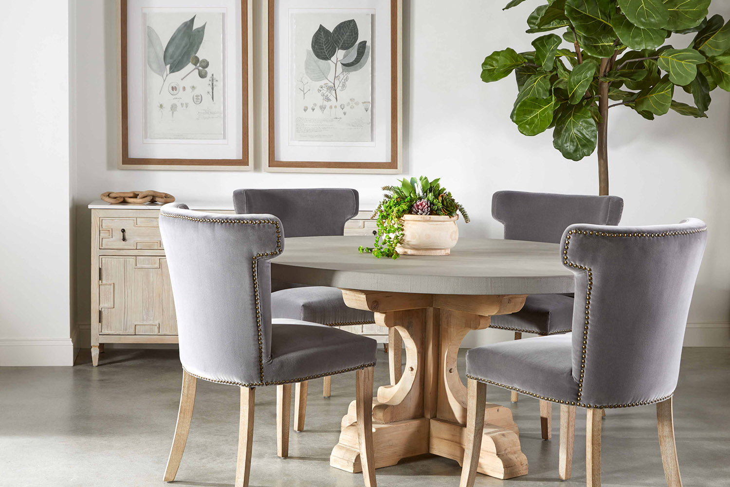 Essentials Celina Dining Chair - Dark Dove Velvet