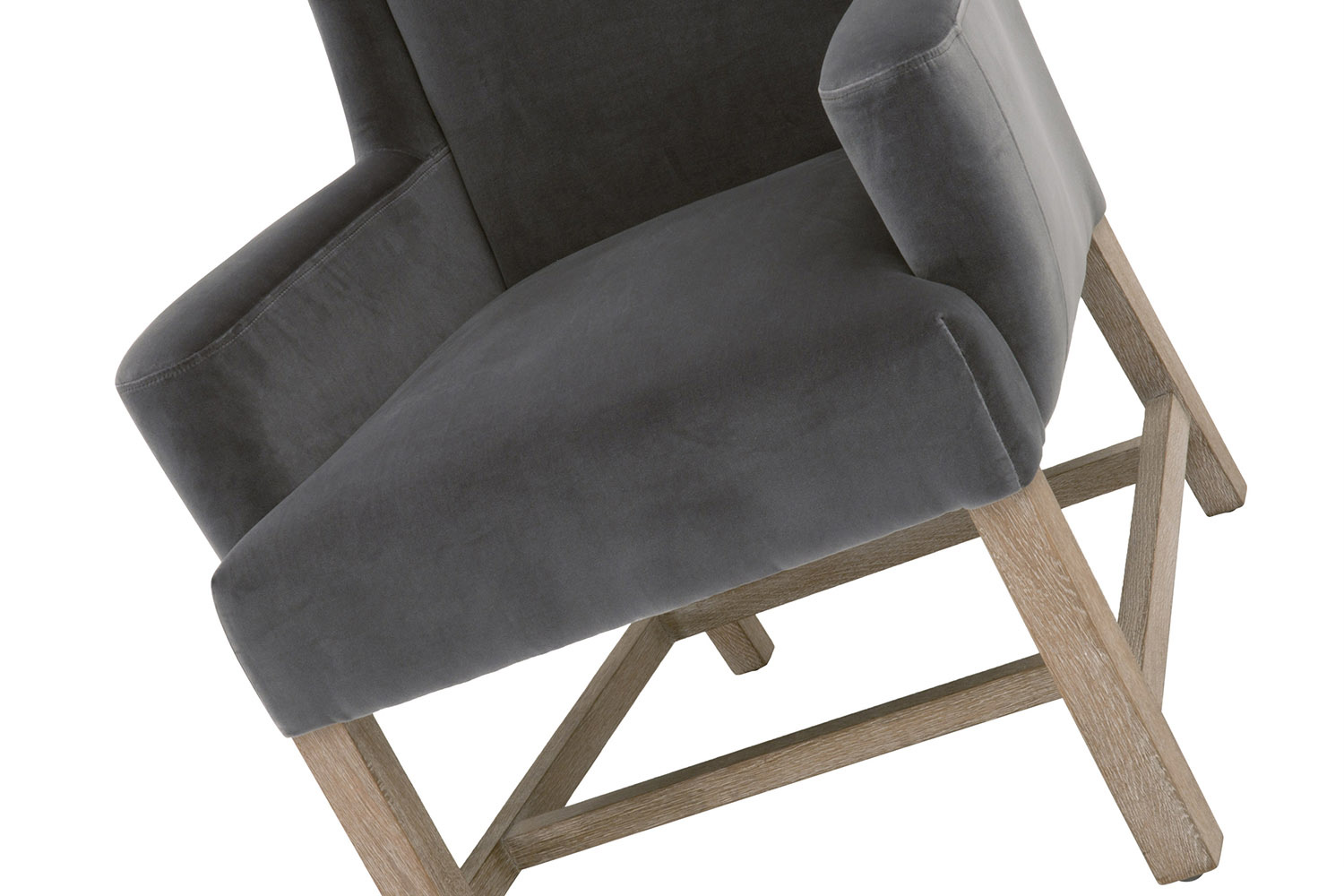 Essentials - Bennett Arm Chair in Dark Dove Velvet