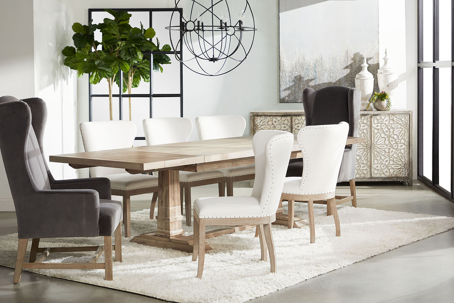 Essentials - Bennett Arm Chair in Dark Dove Velvet