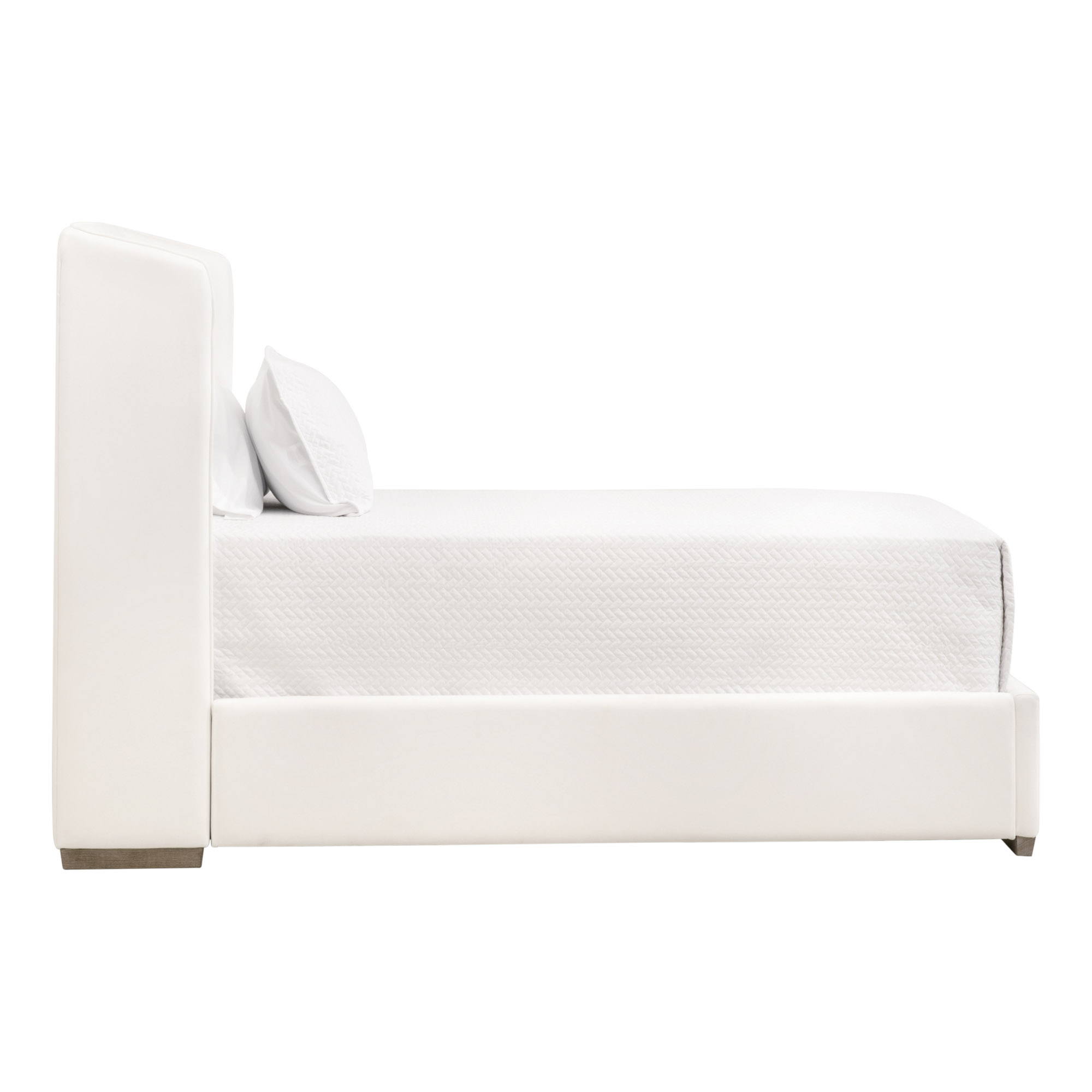 Essentials - Stewart Twin Size Upholstered Bed in LiveSmart Peyton-Pearl, Natural Gray Oak