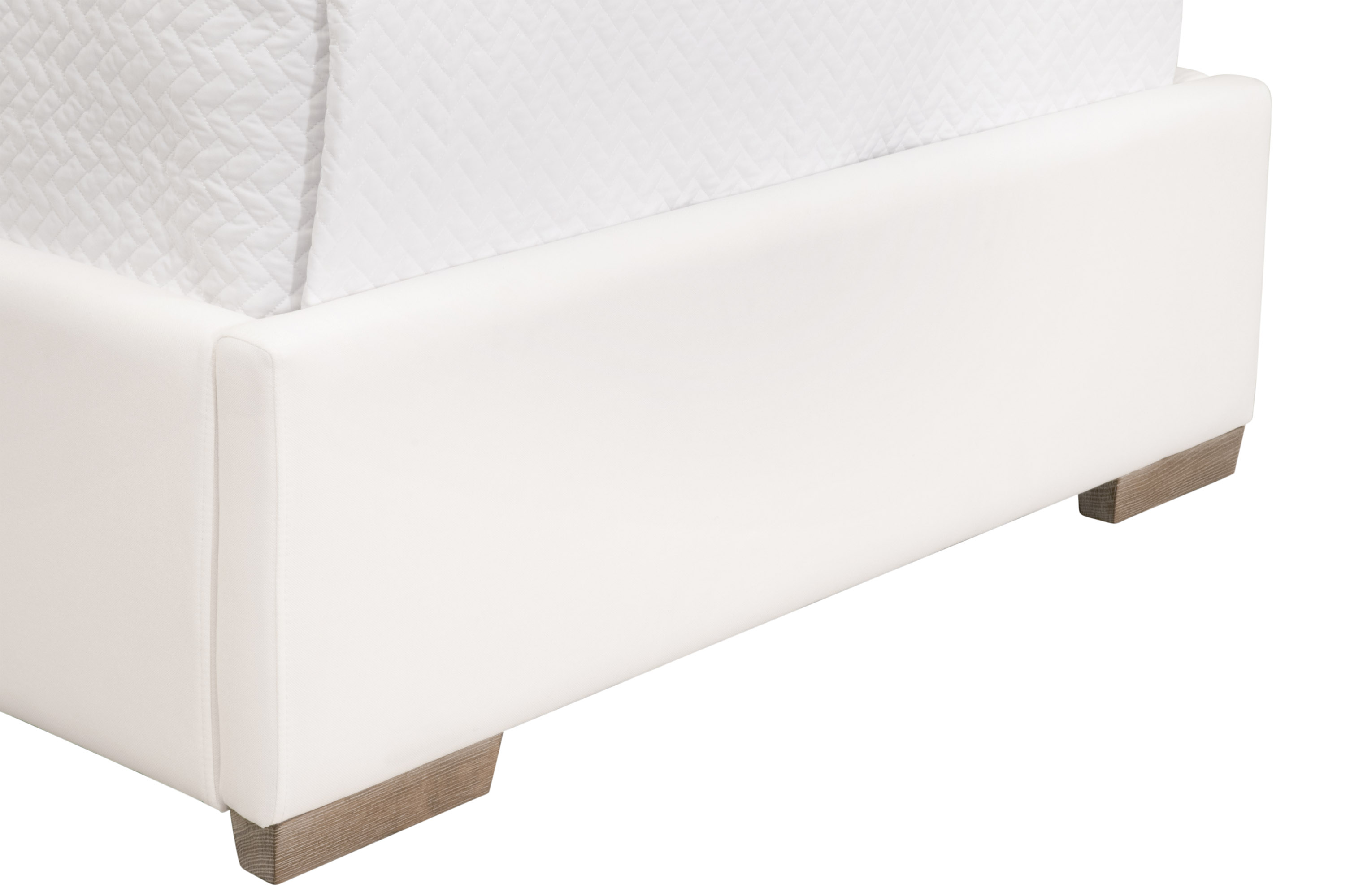 Essentials - Stewart Twin Size Upholstered Bed in LiveSmart Peyton-Pearl, Natural Gray Oak