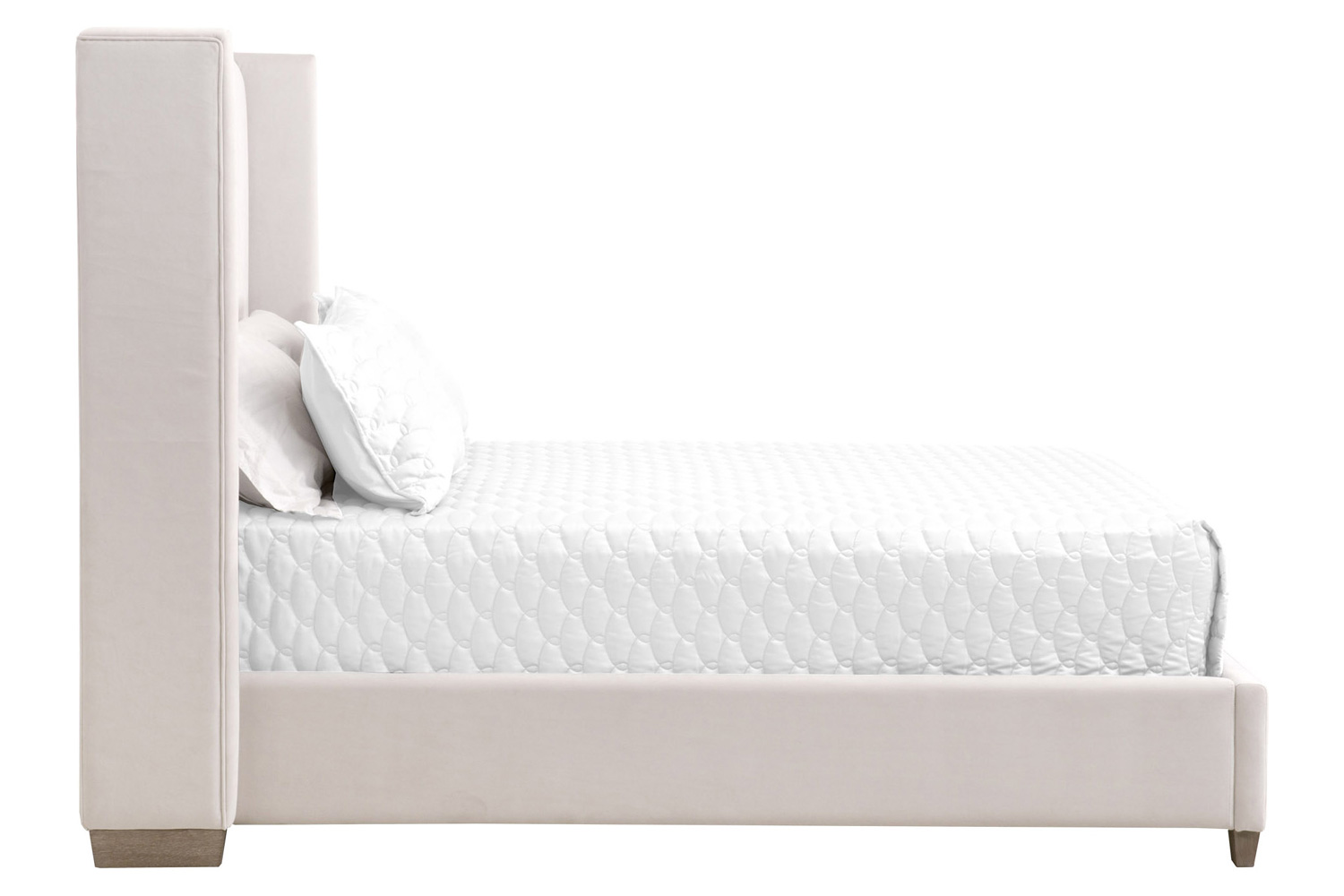 Essentials Chandler Cal King Bed - Cream Velvet