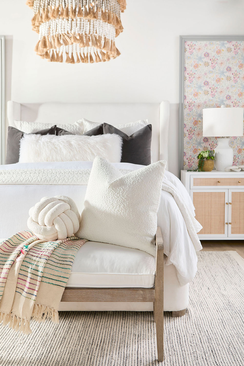 Essentials Balboa Queen Bed - LiveSmart Peyton Pearl and Natural Gray