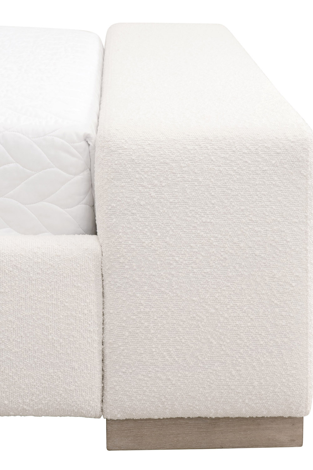 Essentials Warren Queen Bed - Performance Boucle Snow Natural Gray