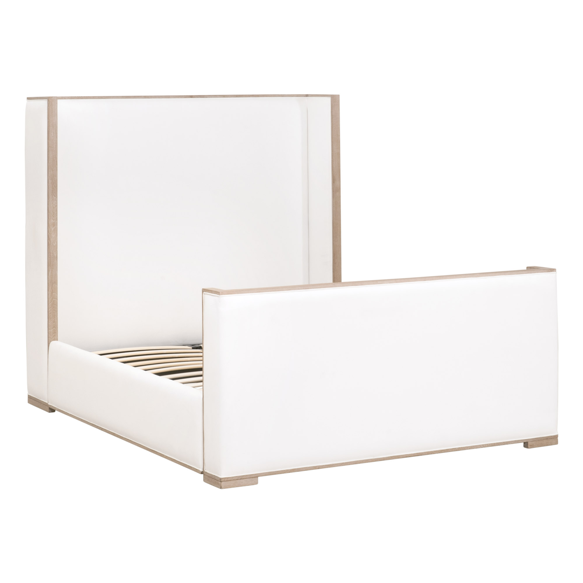 Essentials Tailor King Size Upholstered Bed - LiveSmart Peyton-Pearl, Natural Gray Oak