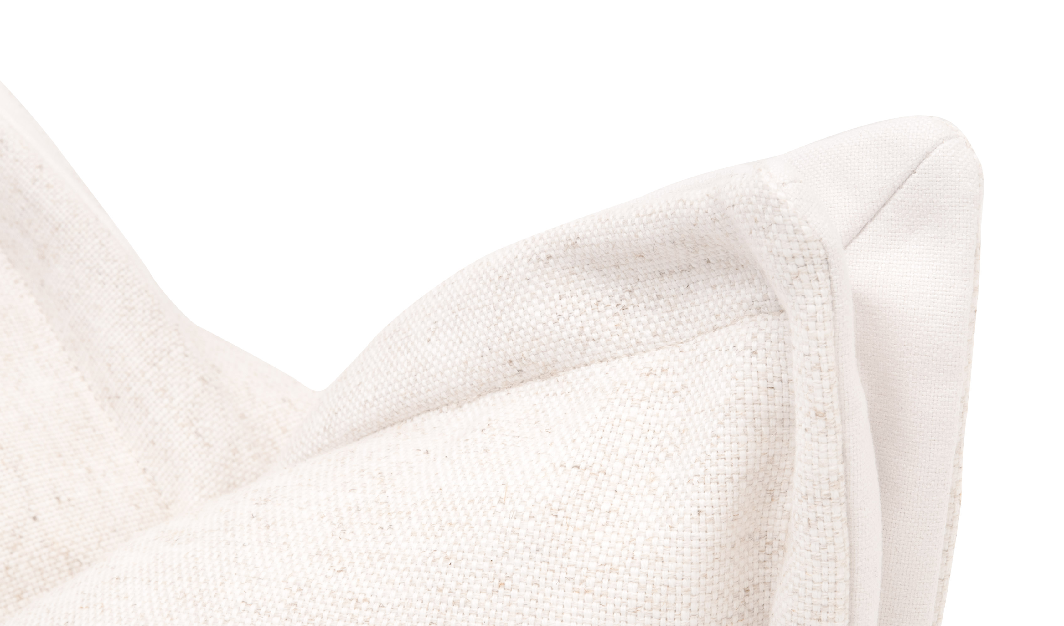 Essentials - The Little Bit Country 22" Pillow Set of 2 in Performance Textured Cream Linen, LiveSmart Machale-Ivory Flange