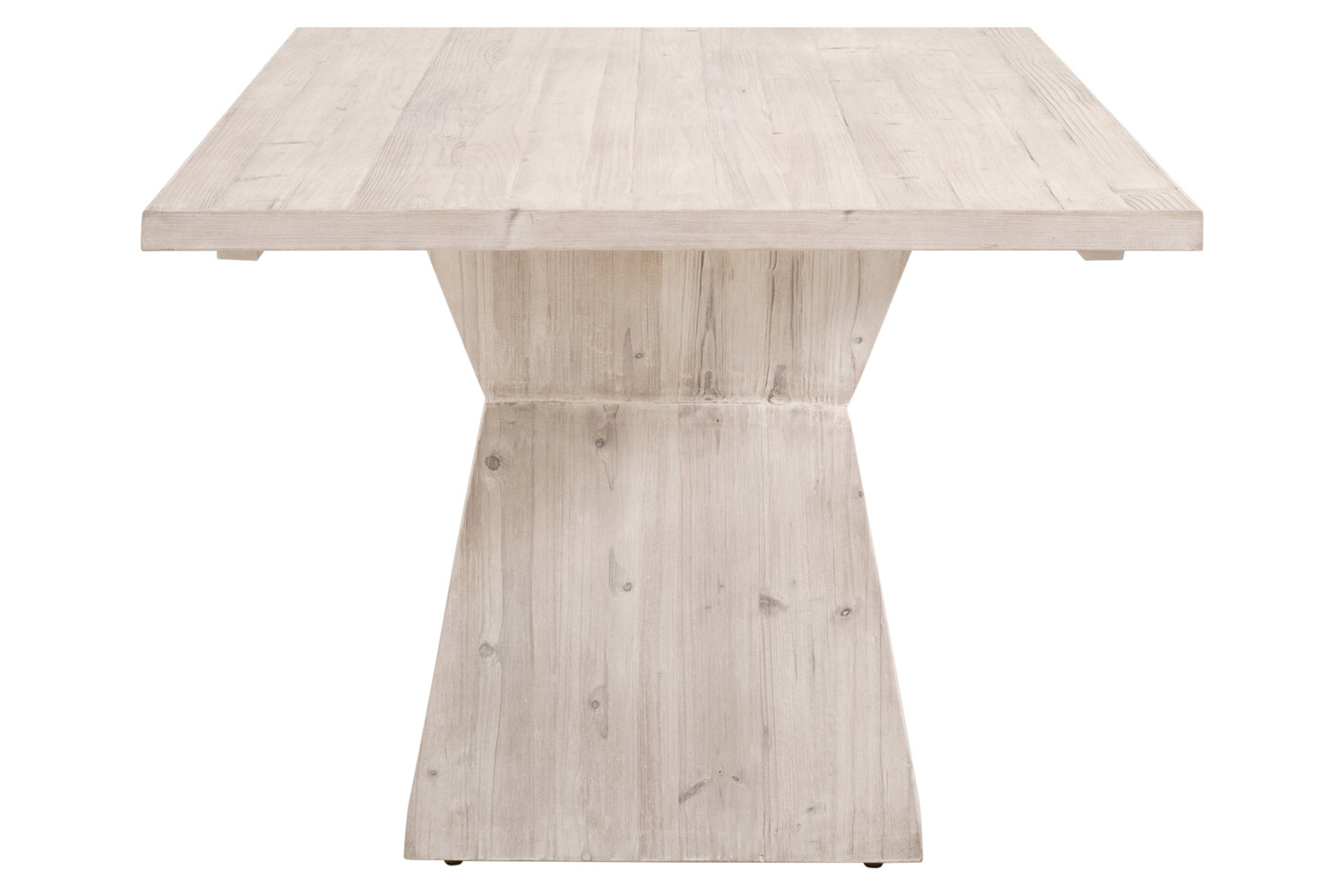 Essentials - Bella Antique Bridge Dining Table in White Wash Pine