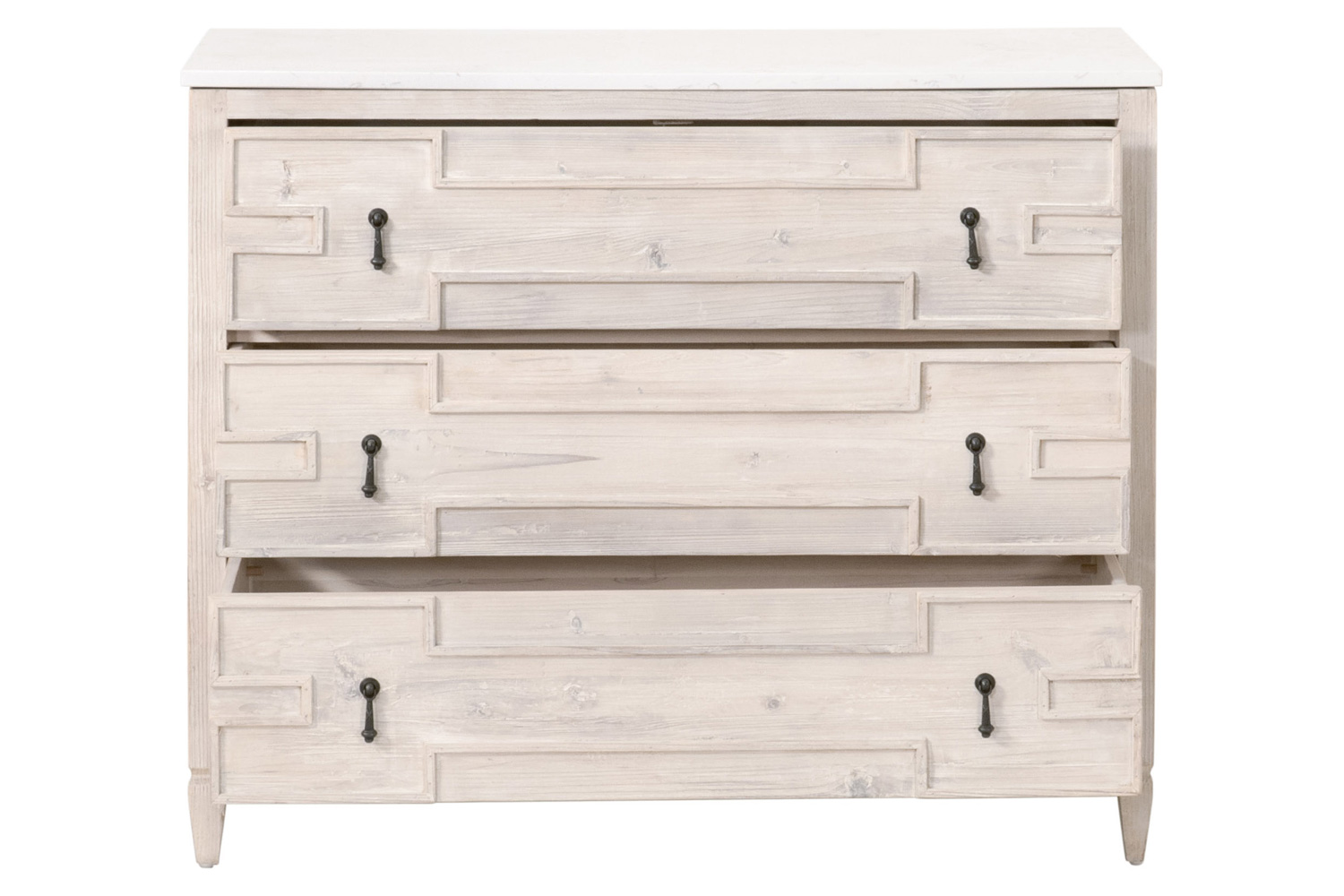 Essentials - Bella Antique Emerie Entry Cabinet in White Wash Pine