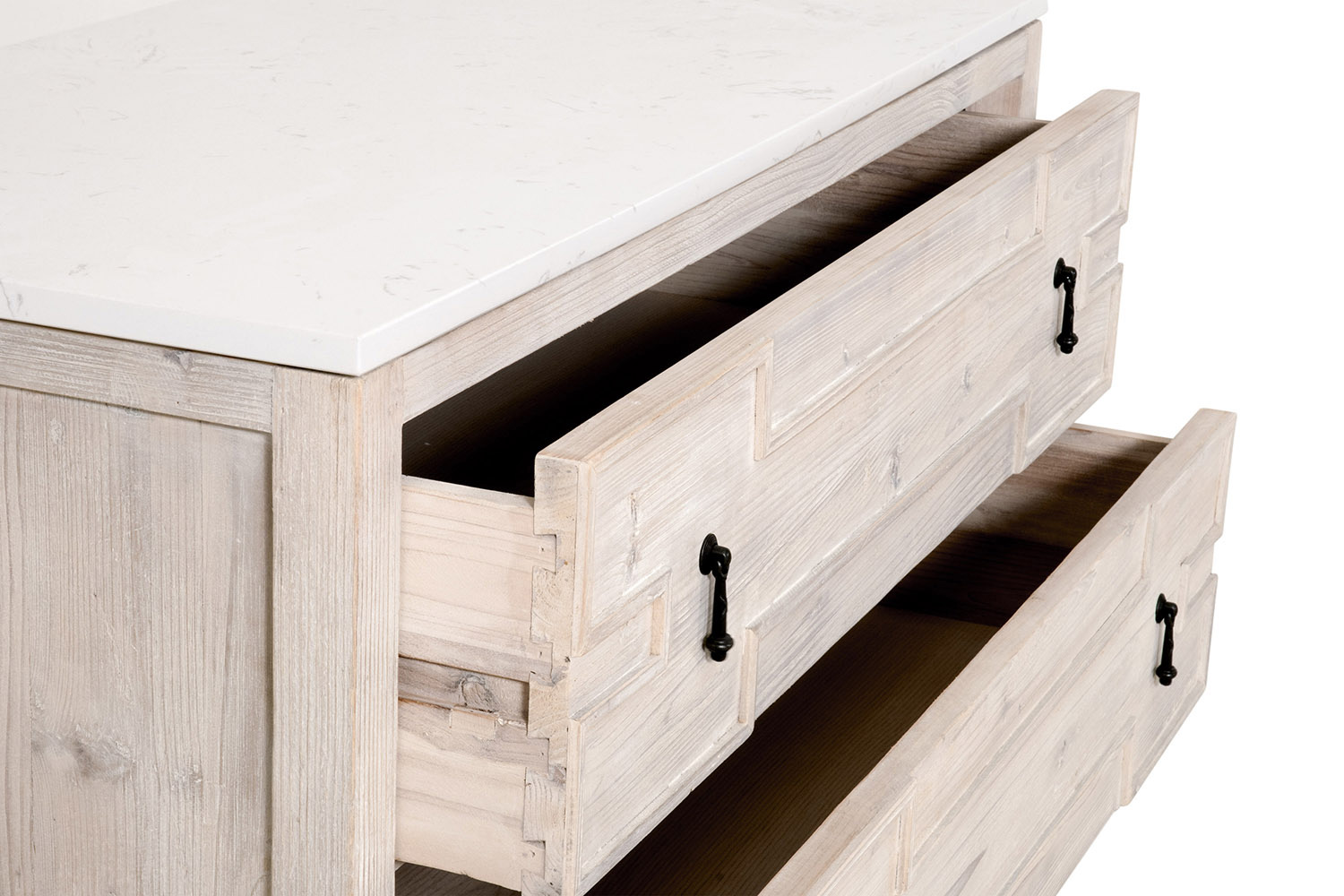 Essentials - Bella Antique Emerie Entry Cabinet in White Wash Pine