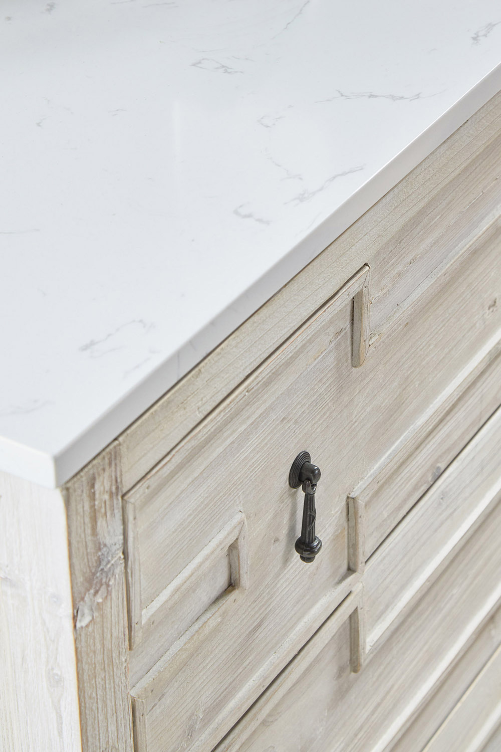 Essentials - Bella Antique Emerie Entry Cabinet in White Wash Pine
