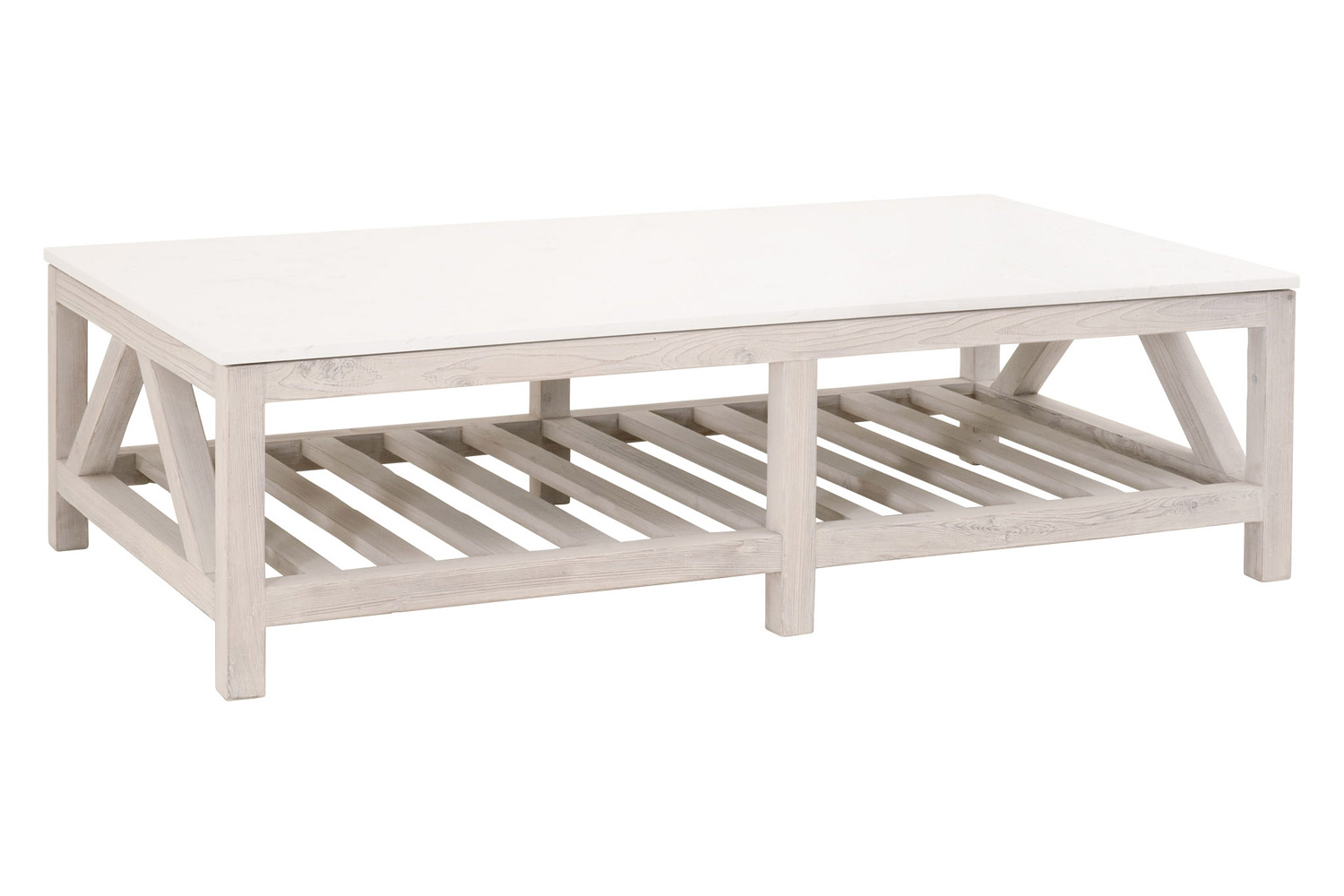 Essentials Bella Antique Spruce Coffee Table - White Wash Pine
