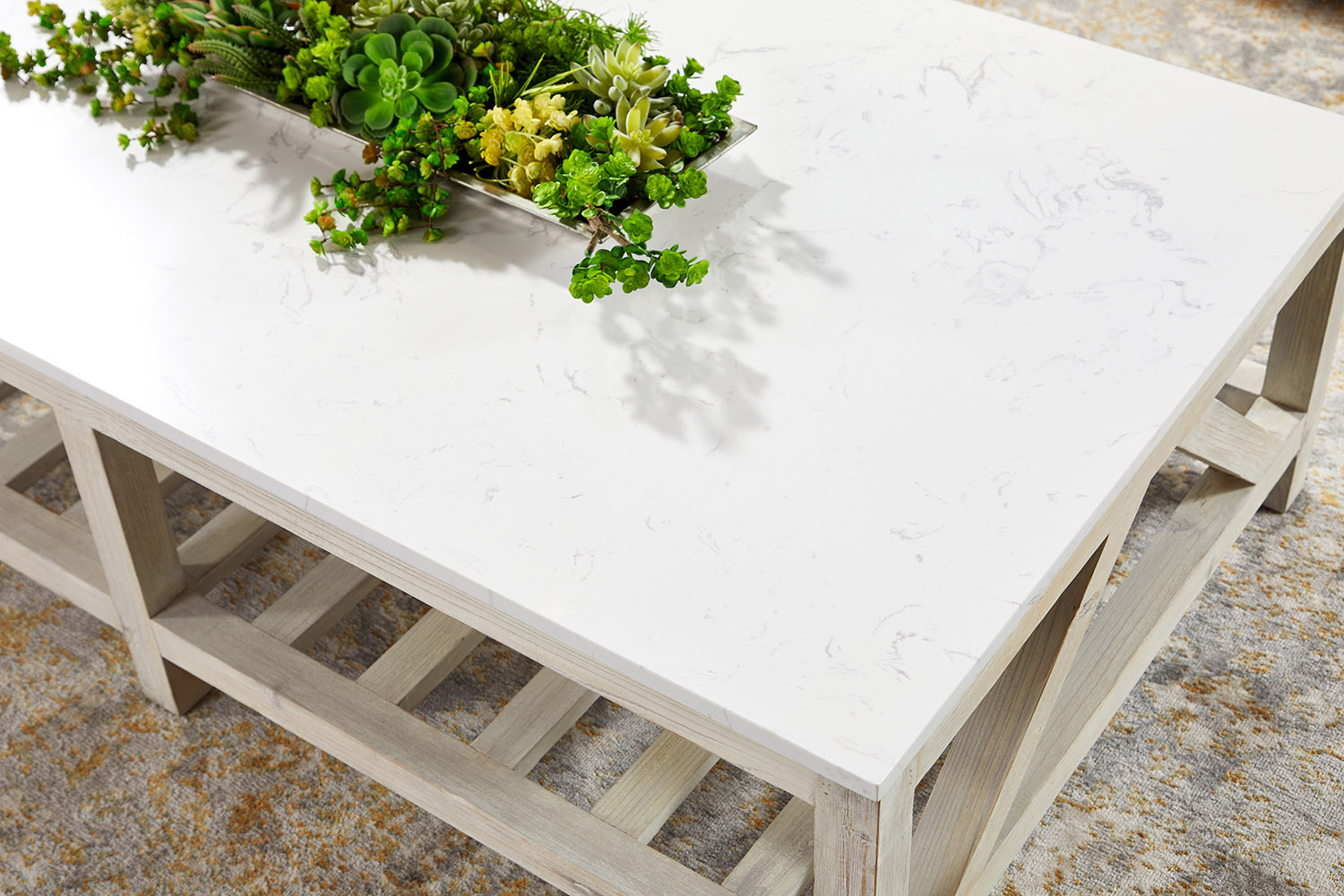 Essentials Bella Antique Spruce Coffee Table - White Wash Pine