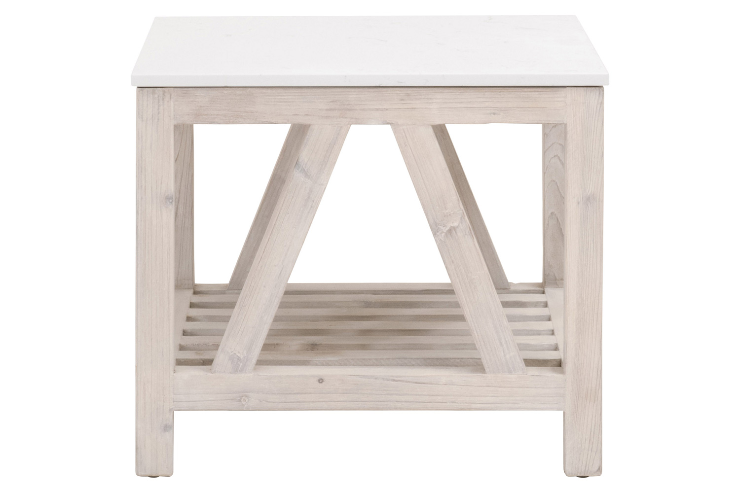 Essentials Bella Antique Spruce End Table - White Wash Pine