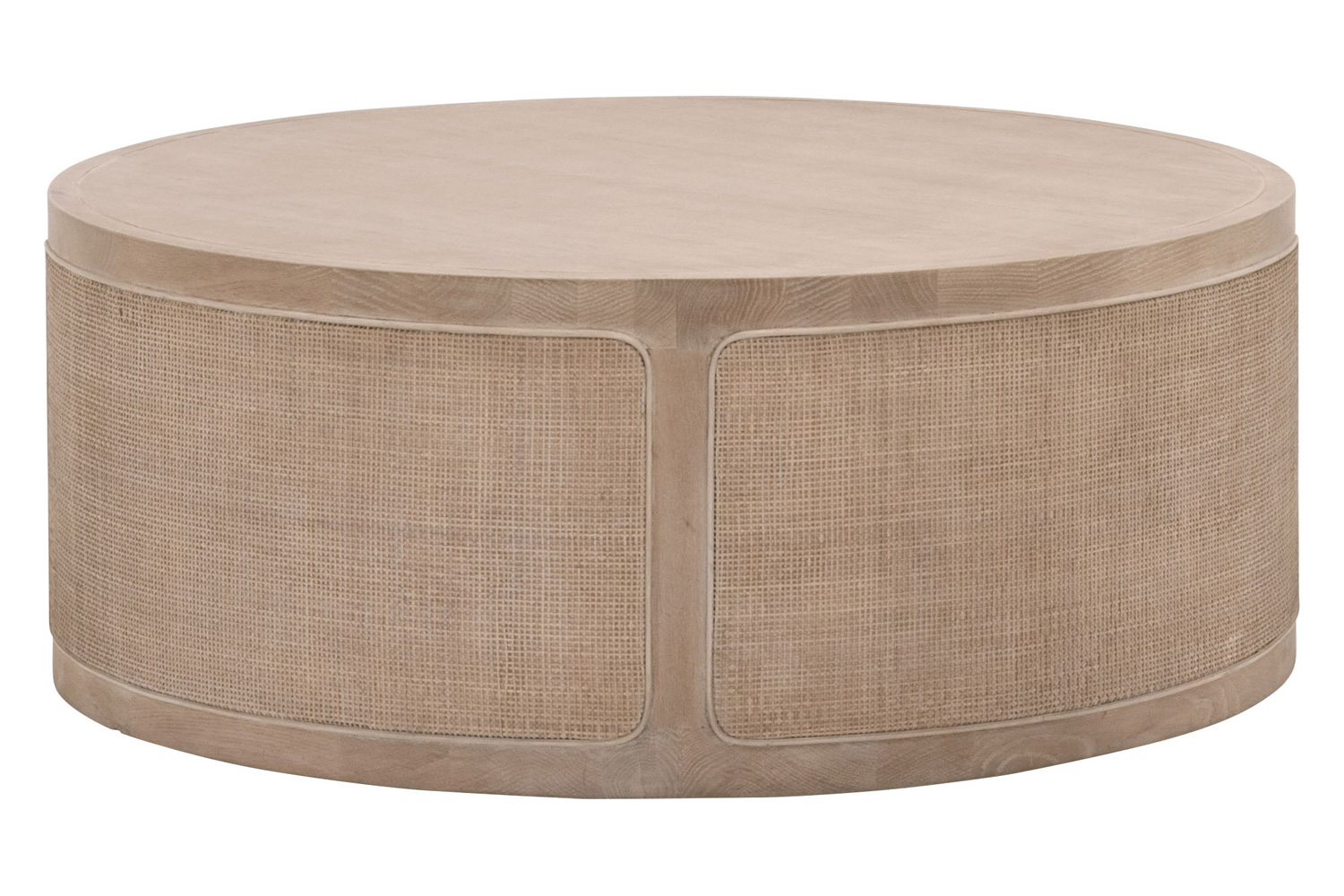 Essentials - Bella Antique Cane Coffee Table in Smoke Gray